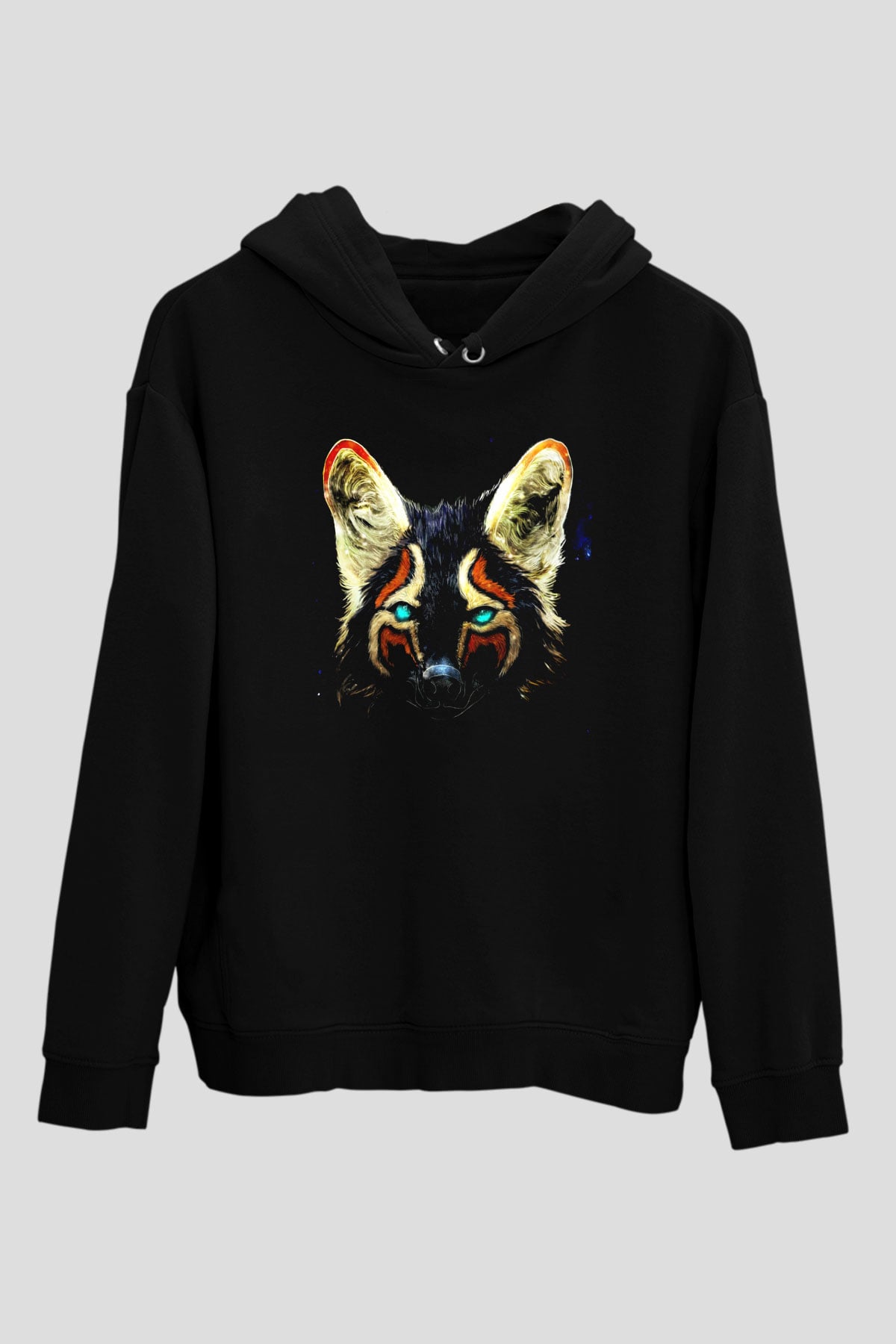 Tilki Siyah Unisex Hoodie