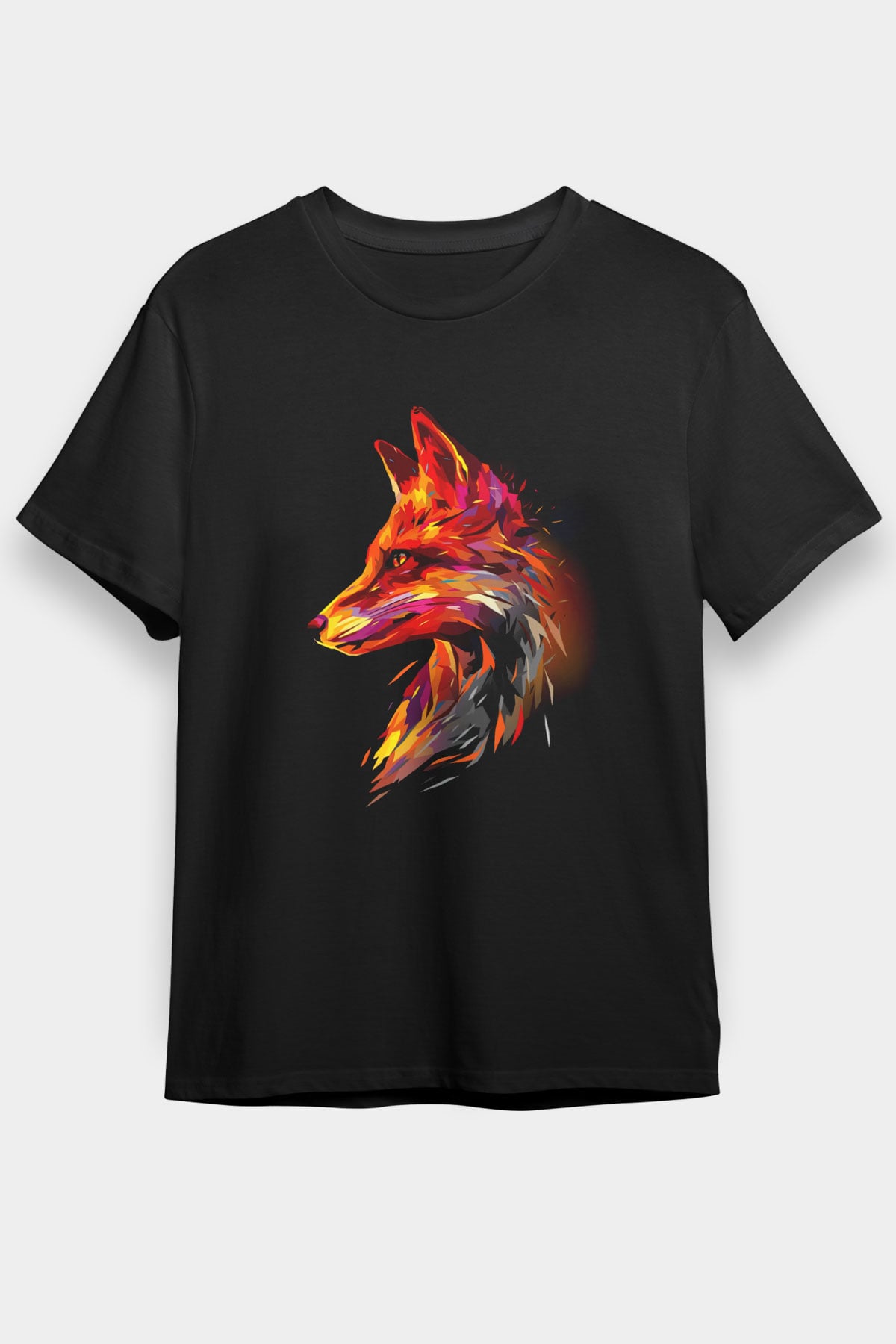 Tilki Siyah Unisex Tişört T-Shirt - TişörtFabrikası