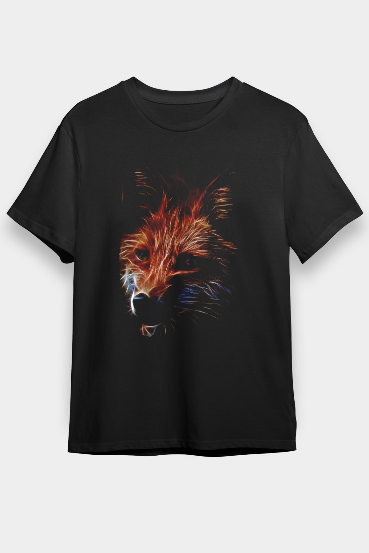 Tilki Siyah Unisex Tişört T-Shirt - TişörtFabrikası