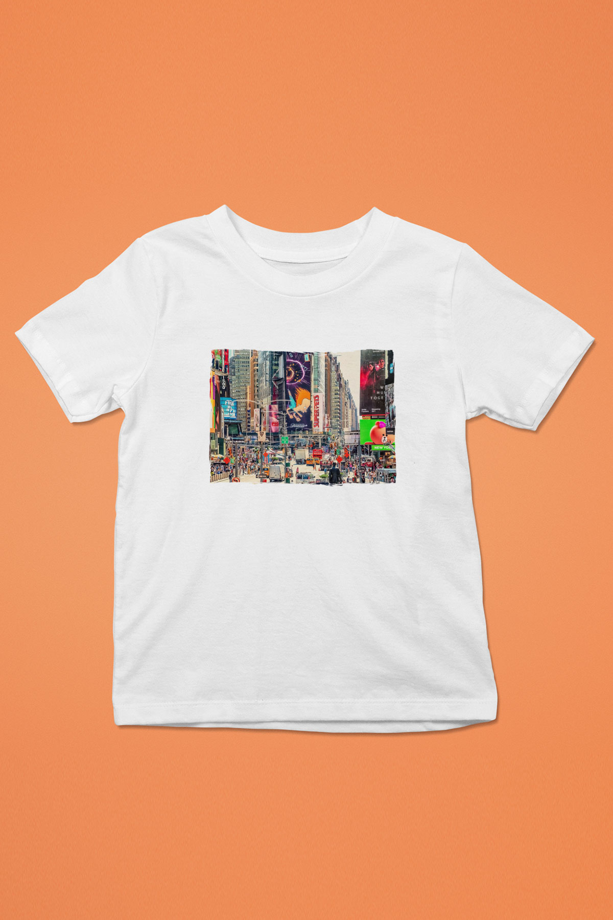 Times Square Beyaz Unisex Çocuk Tişört