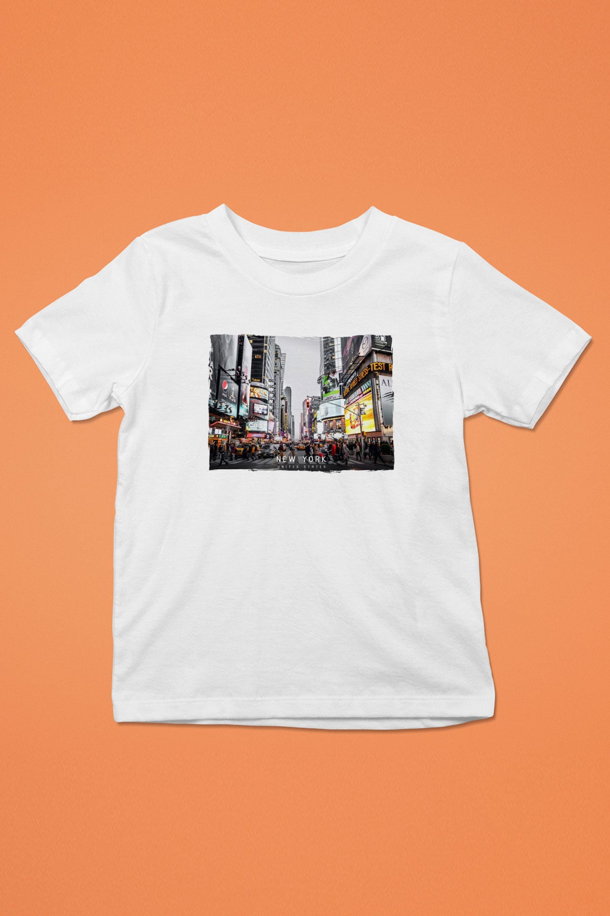Times Square Beyaz Unisex Çocuk Tişört