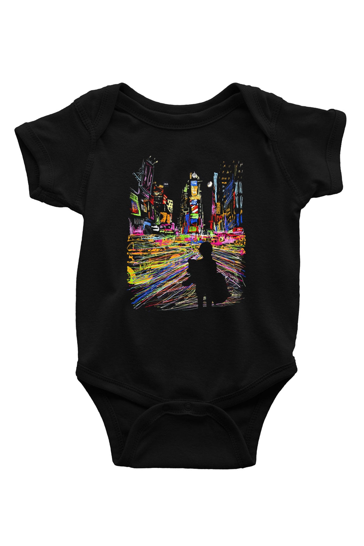 Times Square Siyah Bebek Body - Zıbın