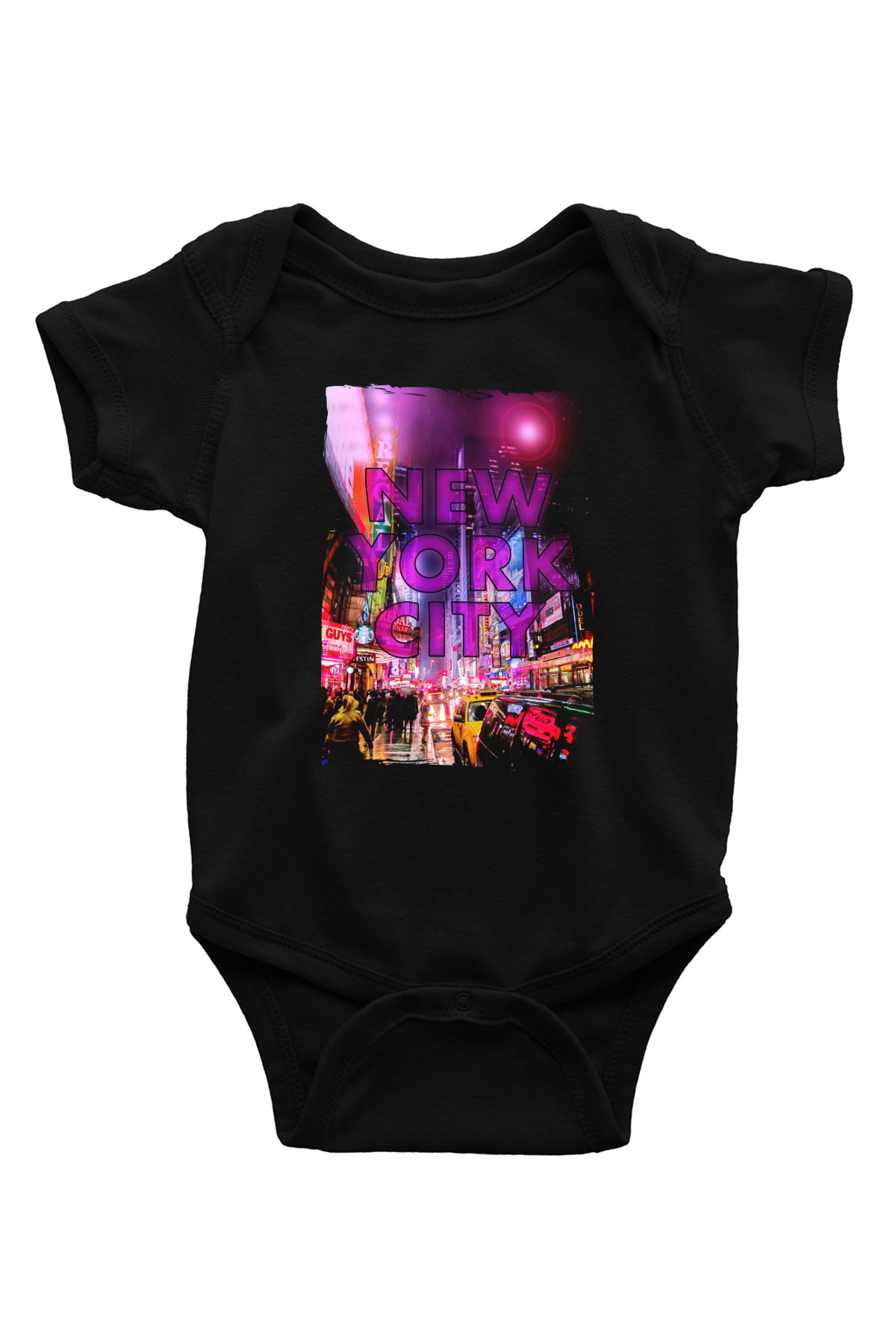 Times Square Siyah Bebek Body - Zıbın