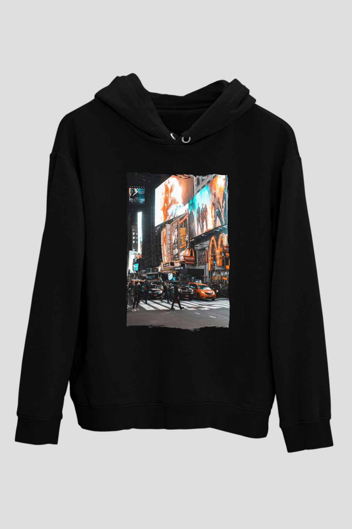 Times Square Siyah Unisex Hoodie