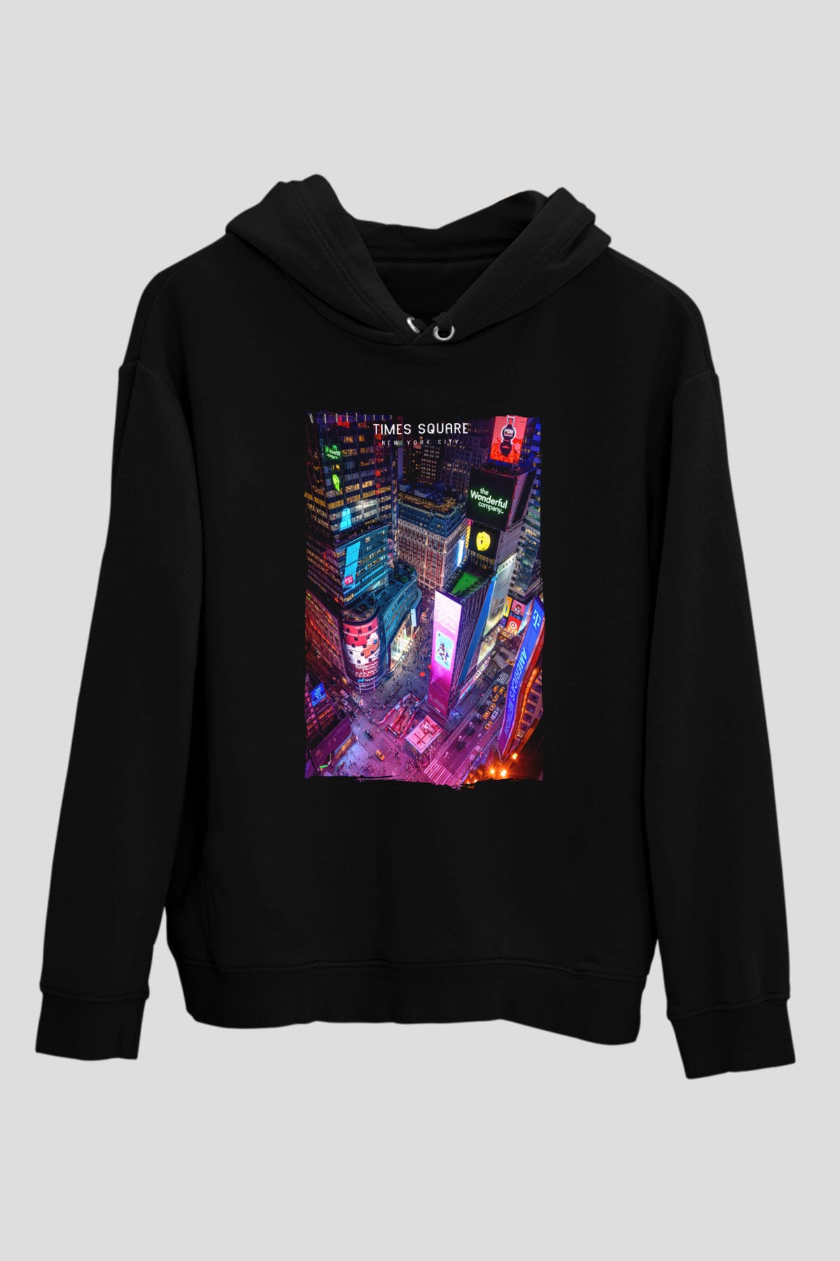 Times Square Siyah Unisex Hoodie