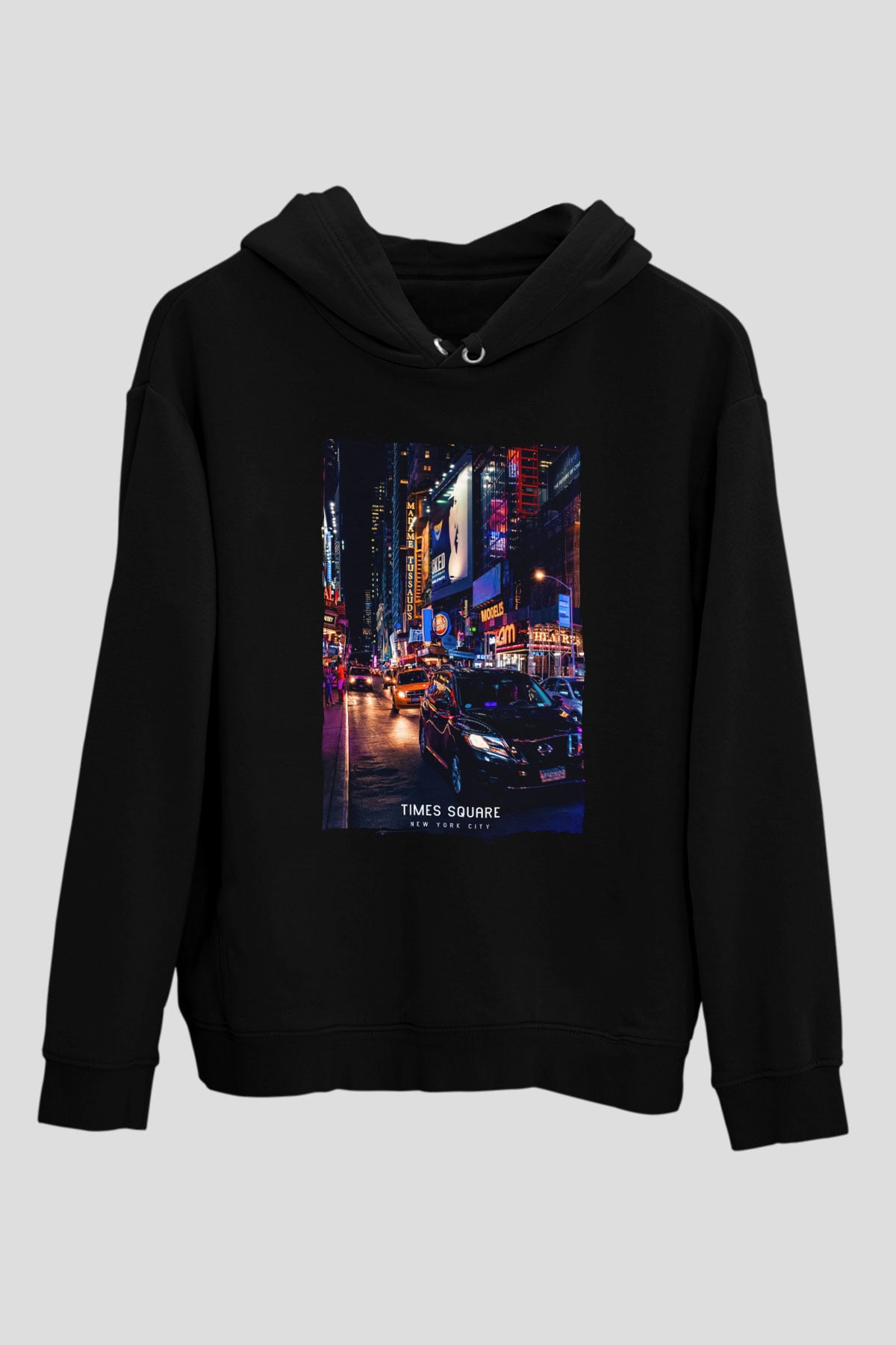 Times Square Siyah Unisex Hoodie