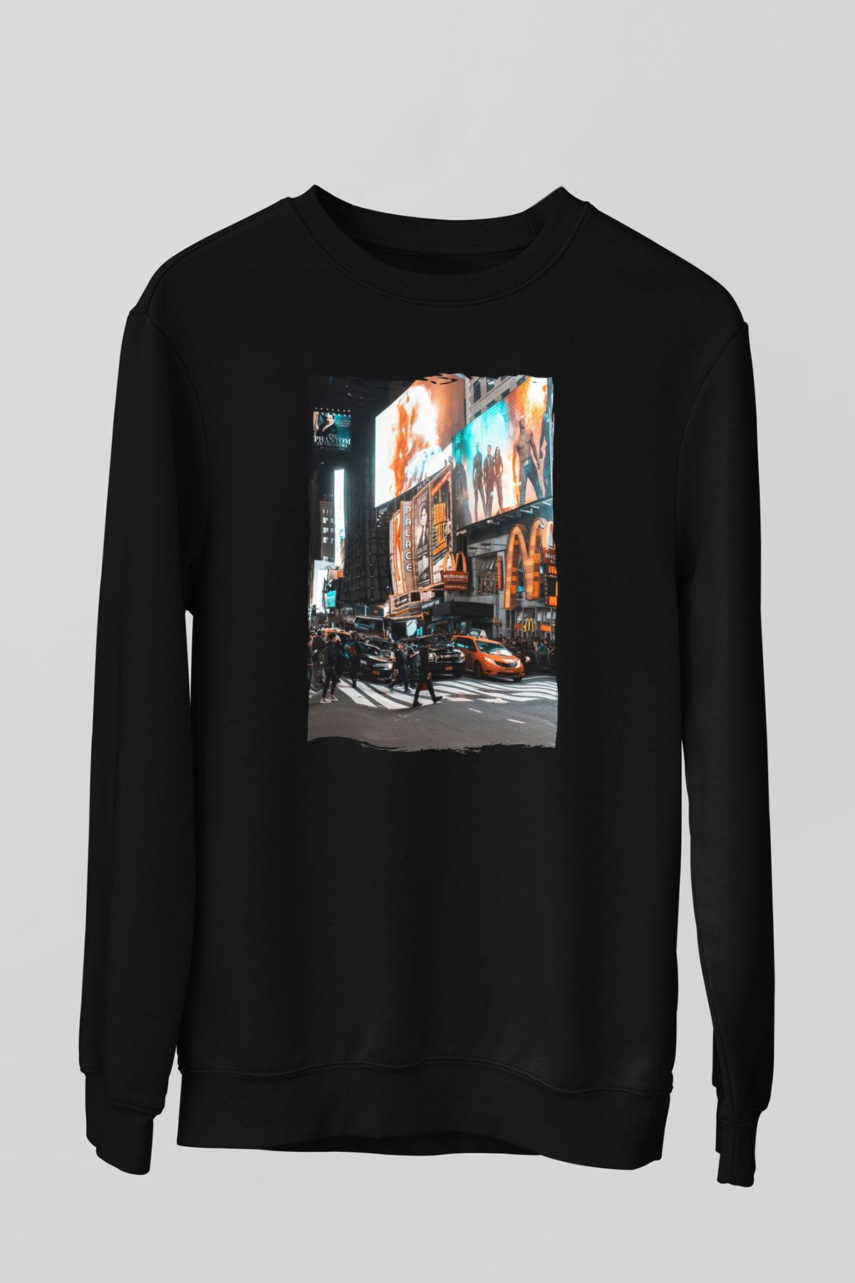 Times Square Siyah Unisex Sweatshirt