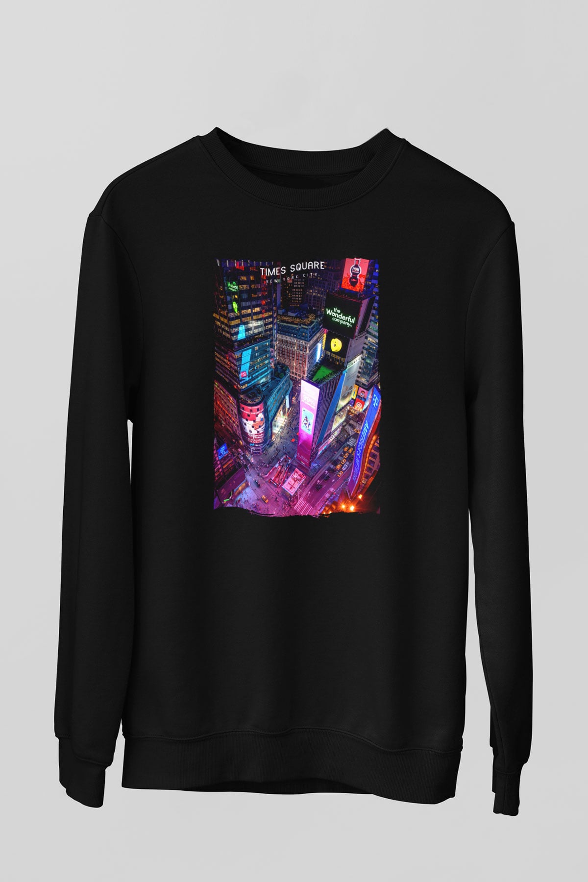 Times Square Siyah Unisex Sweatshirt