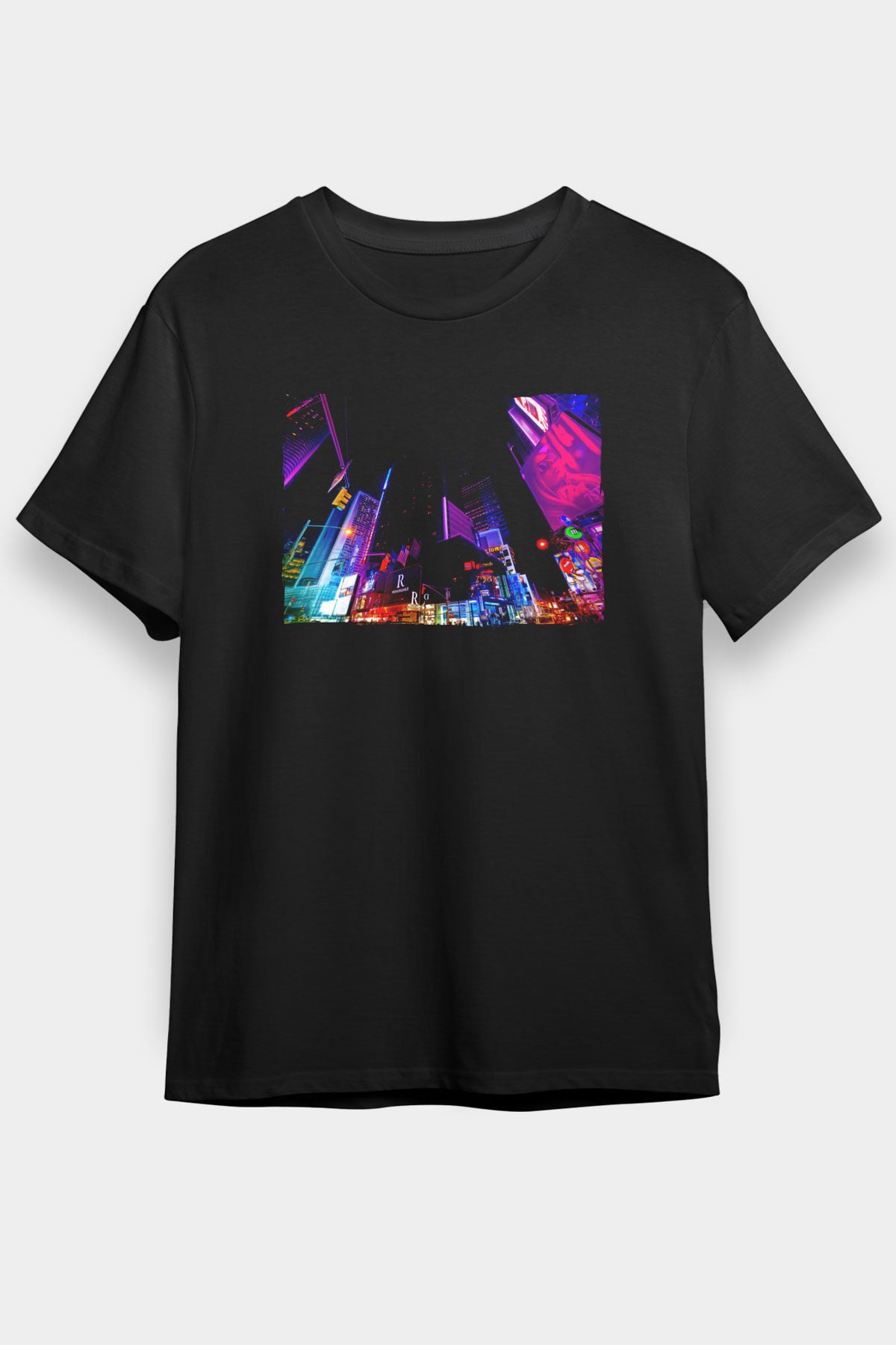 Times Square Siyah Unisex Tişört T-Shirt - TişörtFabrikası