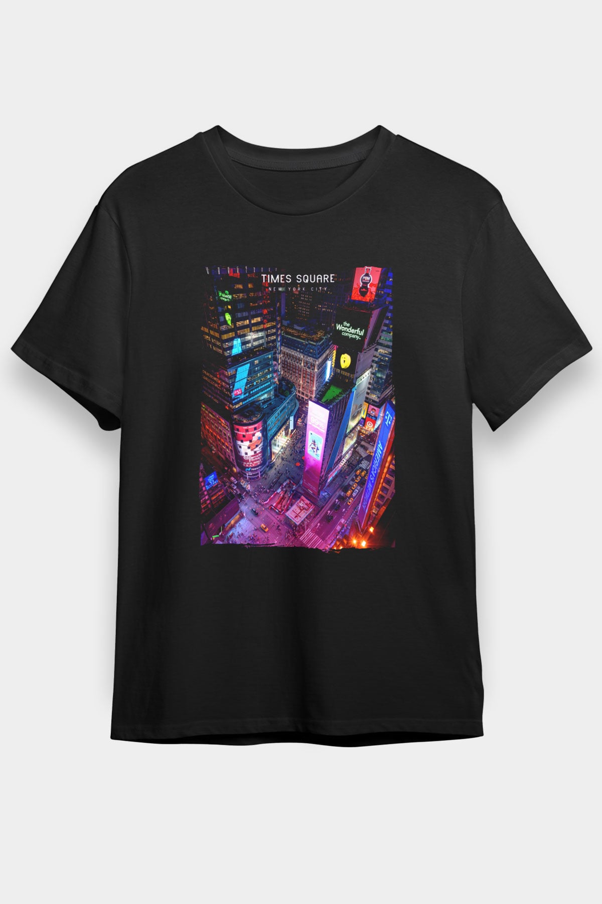 Times Square Siyah Unisex Tişört T-Shirt - TişörtFabrikası