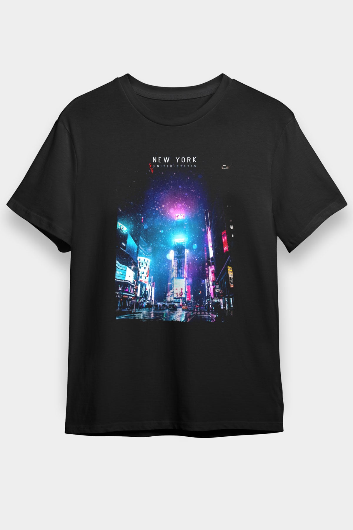 Times Square Siyah Unisex Tişört T-Shirt - TişörtFabrikası
