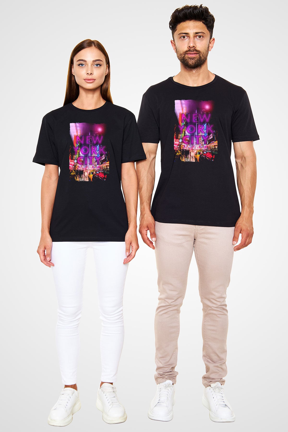 Times Square Siyah Unisex Tişört T-Shirt - TişörtFabrikası