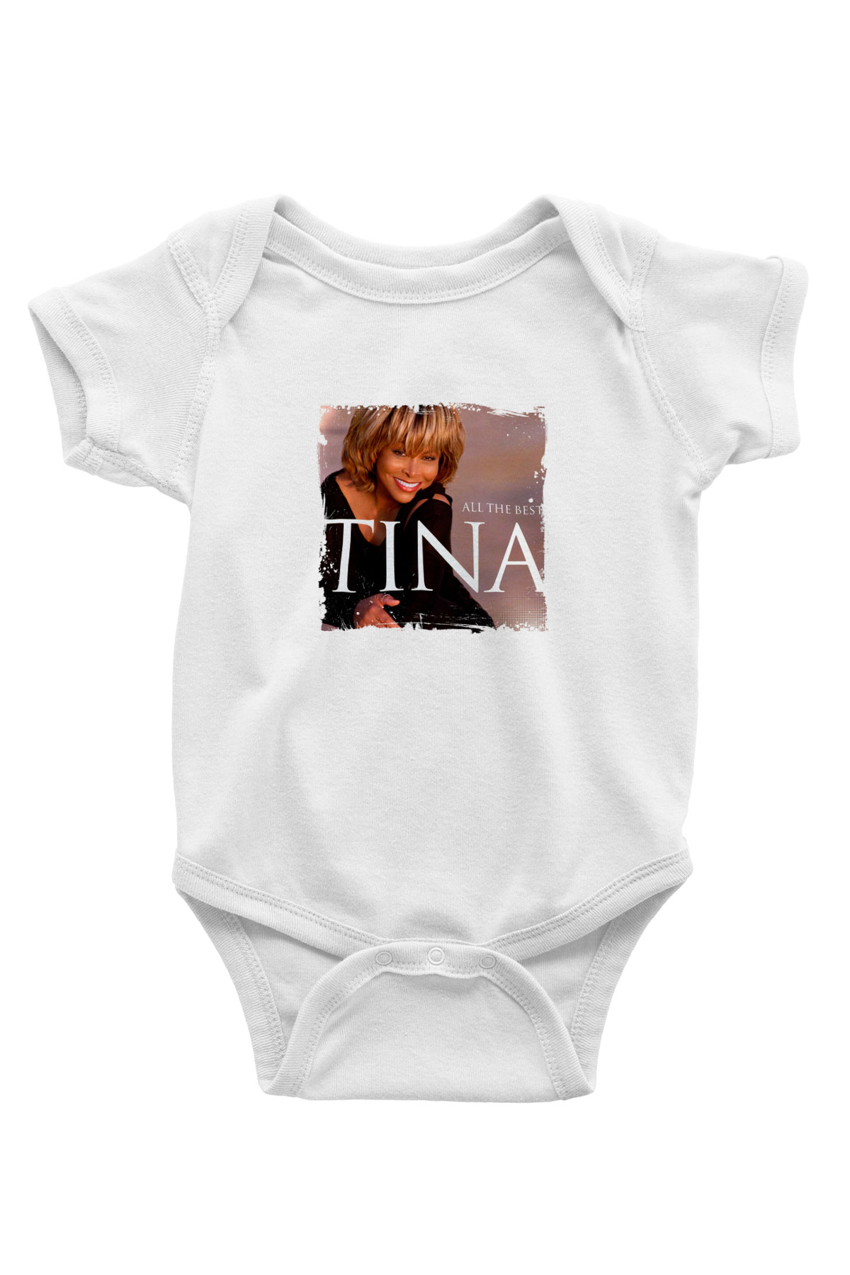Tine Turner Baskılı Unisex Beyaz Bebek Body - Zıbın