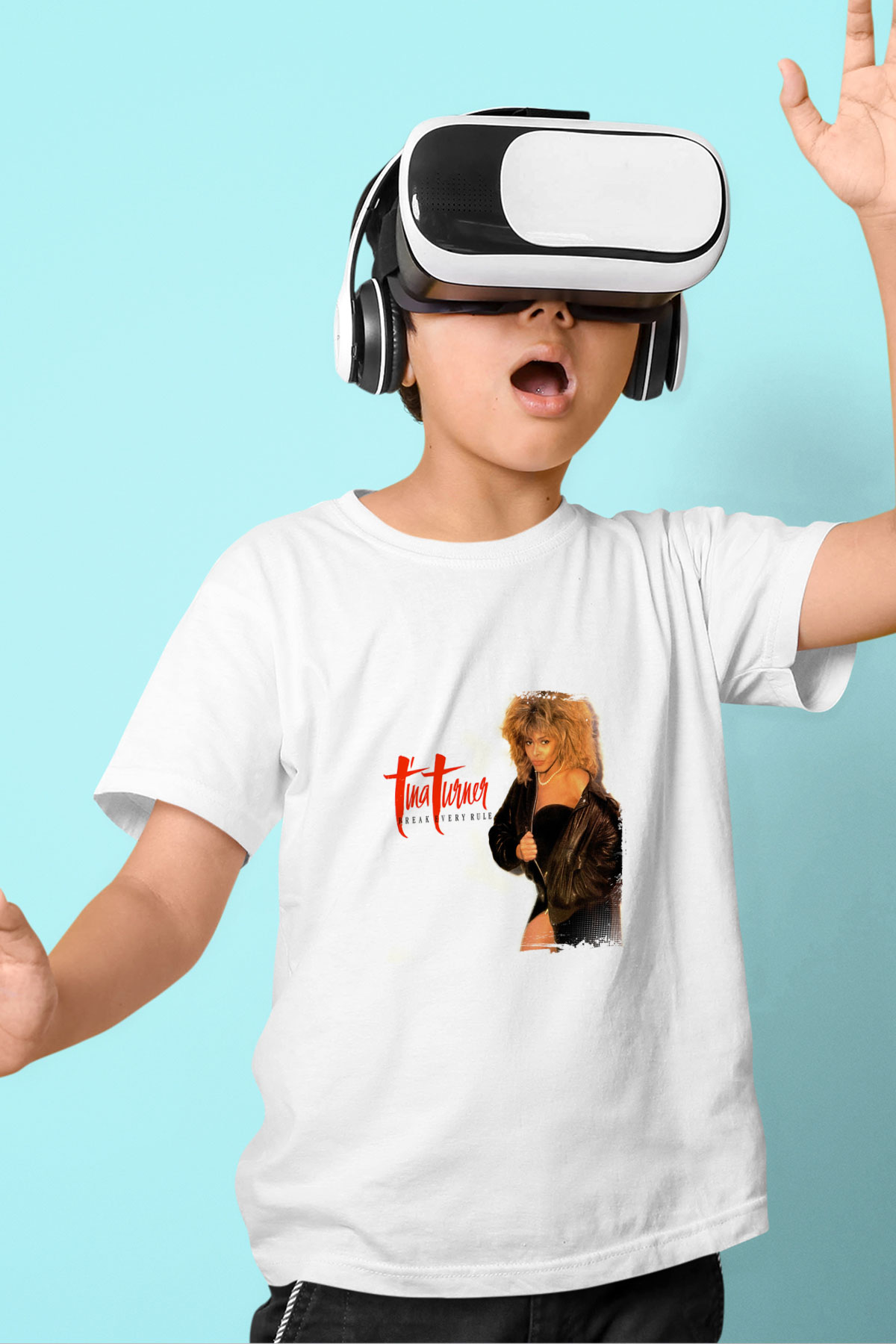 Tine Turner Baskılı Unisex Beyaz Çocuk Tişört