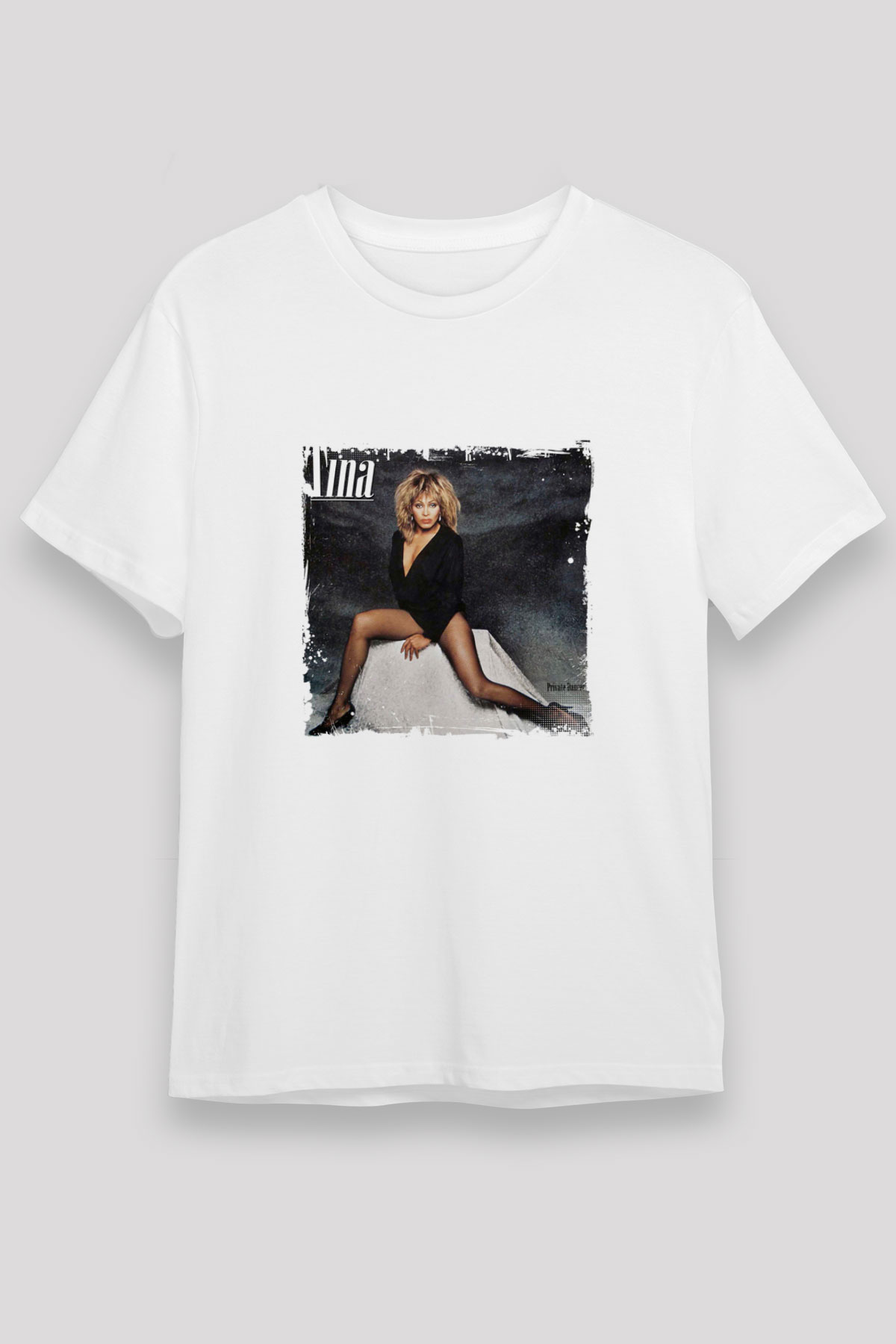 Tine Turner Baskılı Unisex Beyaz Tişört