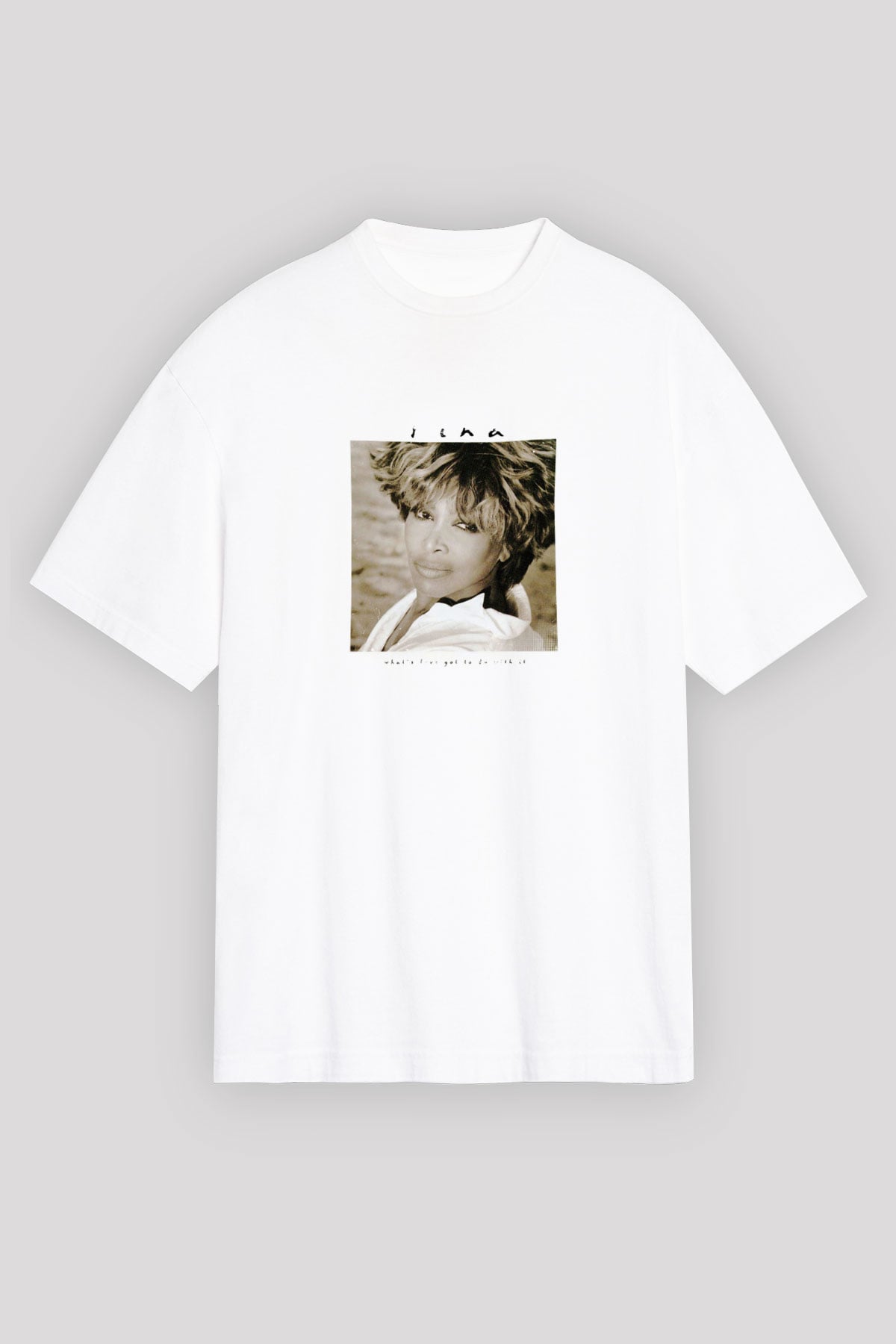 Tine Turner Baskılı Unisex Beyaz Tişört