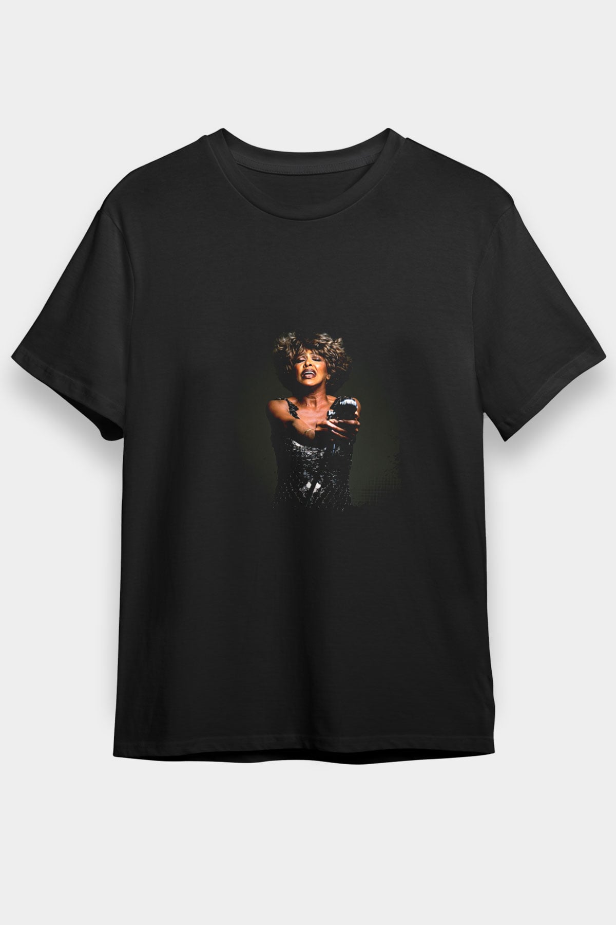 Tine Turner Baskılı Unisex Siyah Tişört