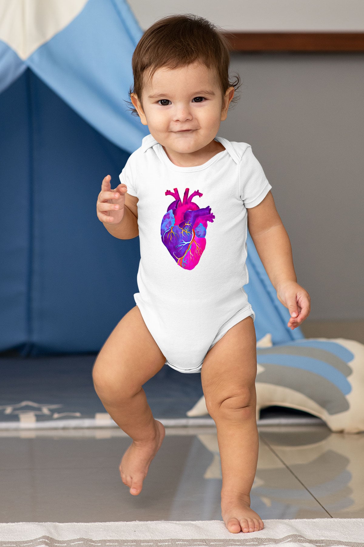 Tıp Bayramı Baskılı Beyaz Unisex Bebek Body - Zıbın