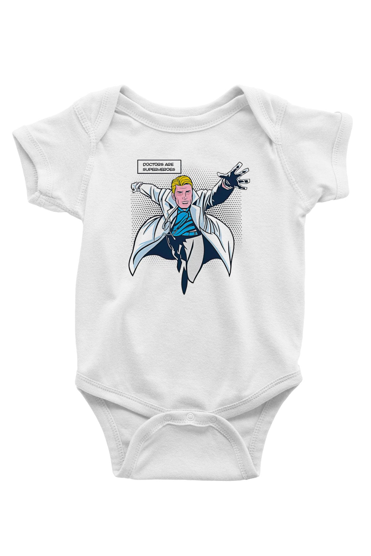 Tıp Bayramı Baskılı Beyaz Unisex Bebek Body - Zıbın