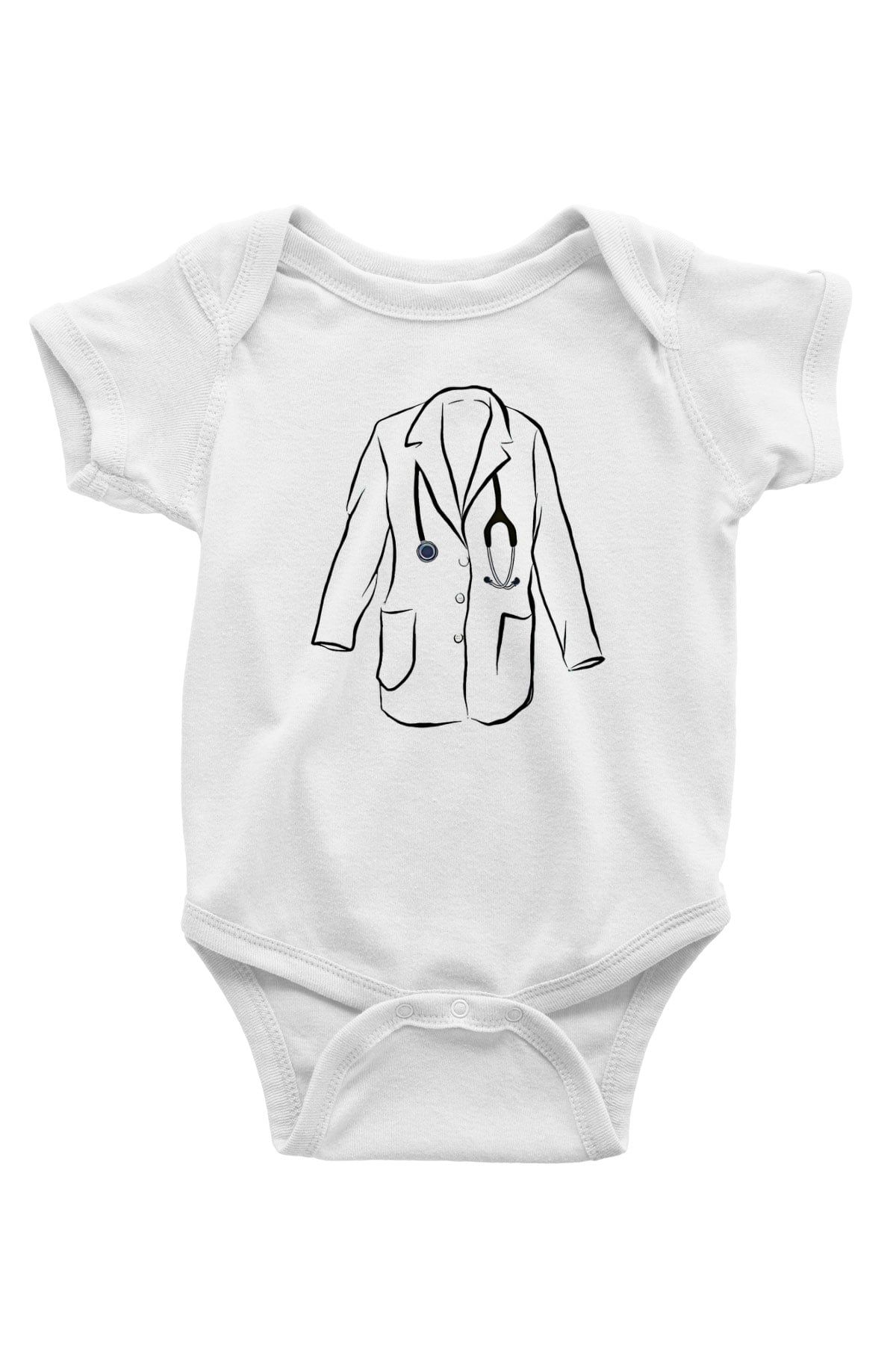 Tıp Bayramı Baskılı Beyaz Unisex Bebek Body - Zıbın