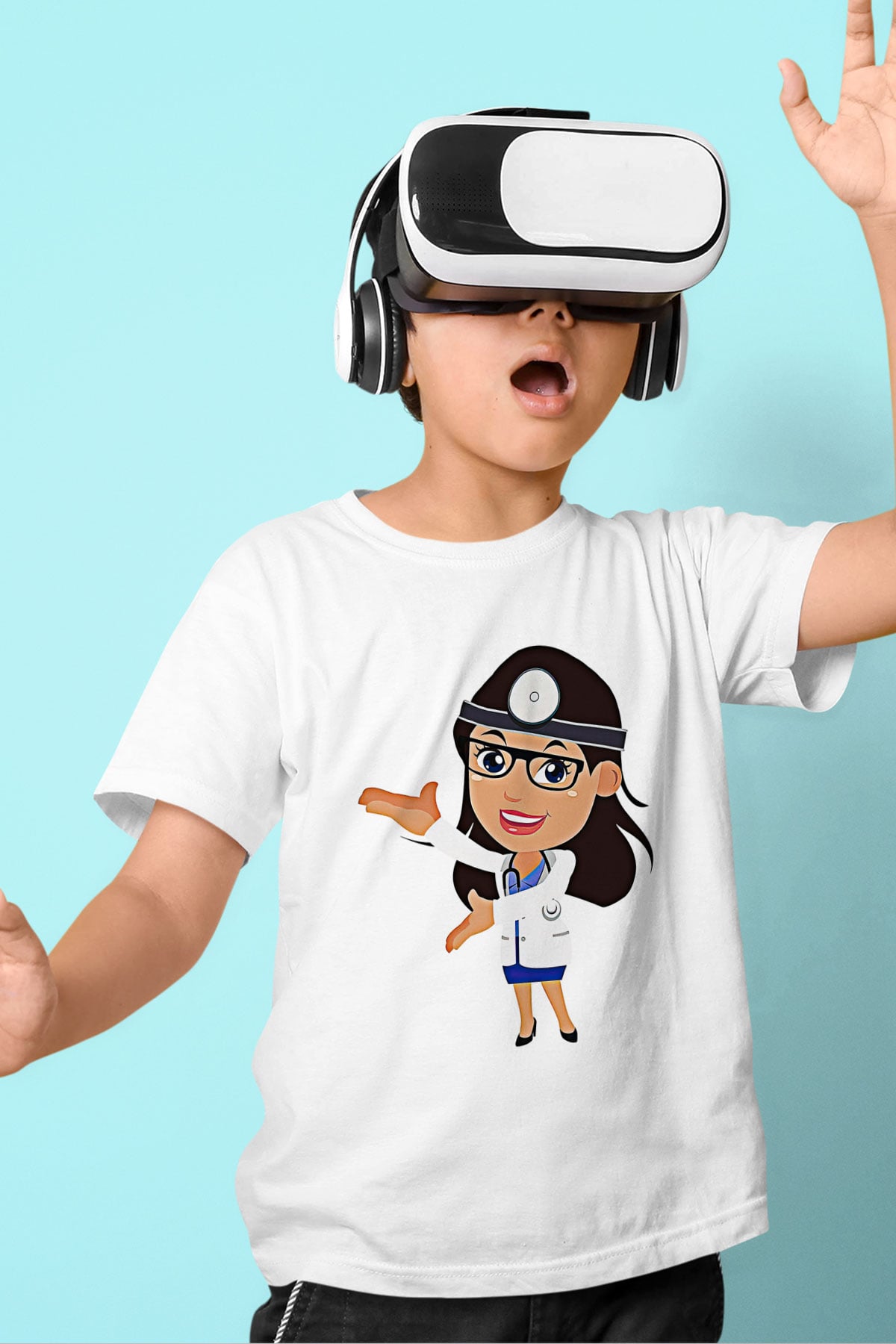 Tıp Bayramı Baskılı Beyaz Unisex Beyaz Çocuk Tişört - Tshirt