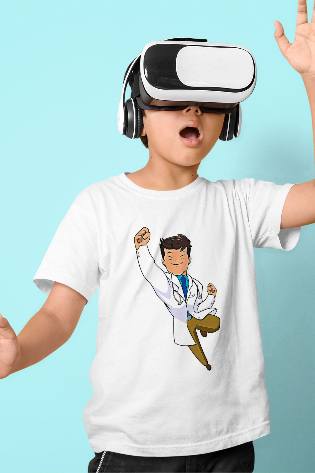 Tıp Bayramı Baskılı Beyaz Unisex Beyaz Çocuk Tişört - Tshirt