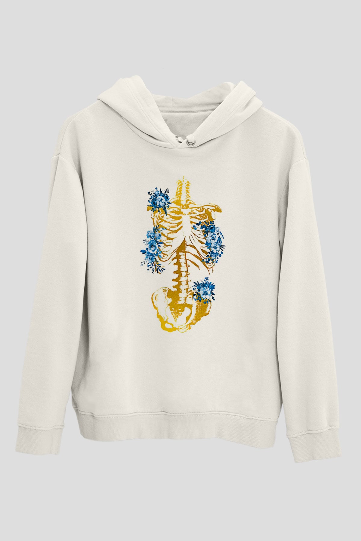 Tıp Bayramı Baskılı Beyaz Unisex Kapüşonlu Sweatshirt