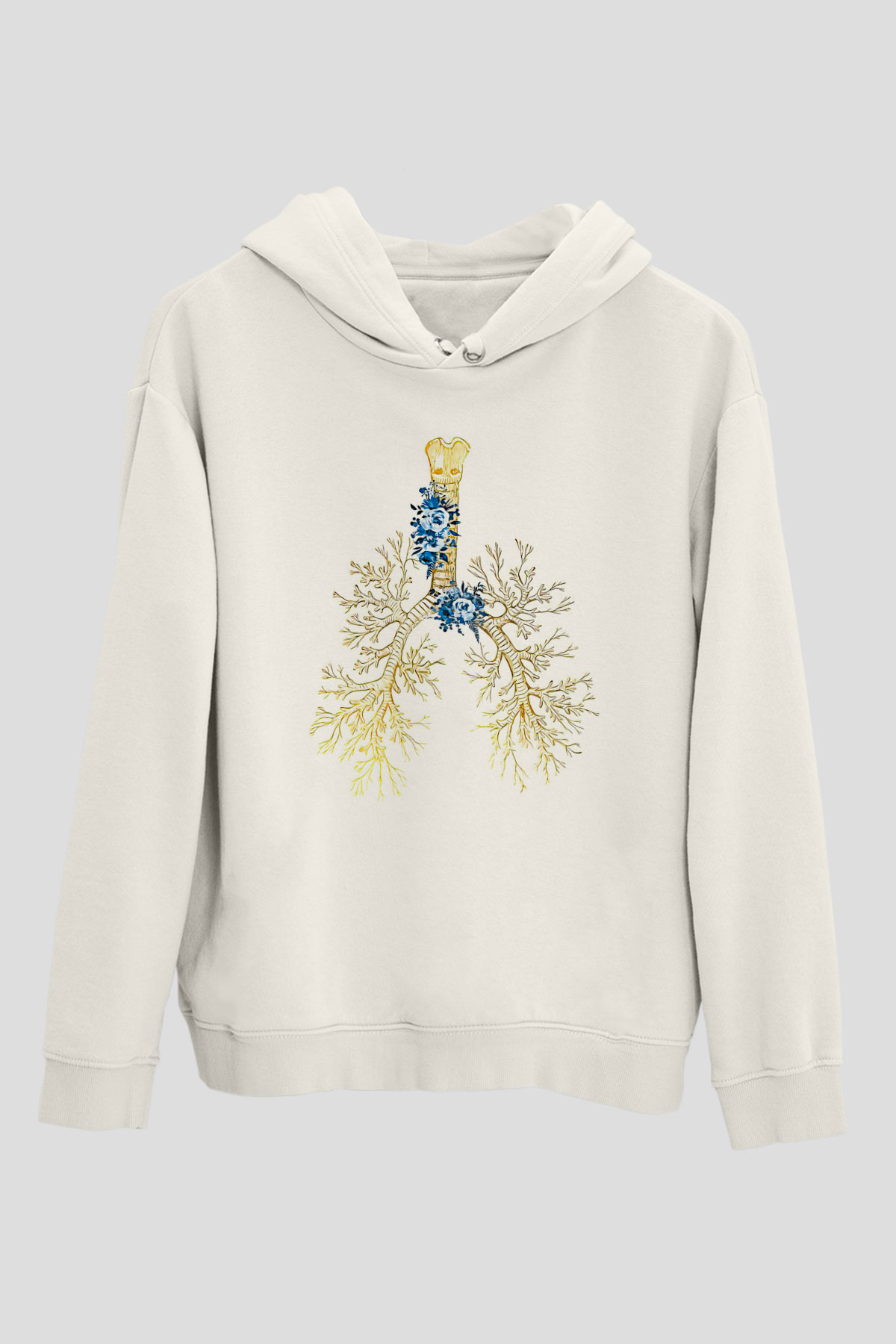 Tıp Bayramı Baskılı Beyaz Unisex Kapüşonlu Sweatshirt