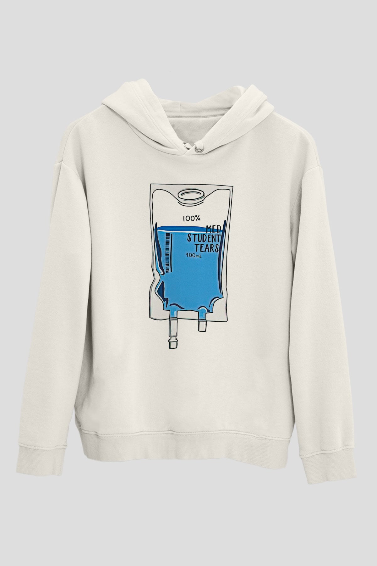 Tıp Bayramı Baskılı Beyaz Unisex Kapüşonlu Sweatshirt