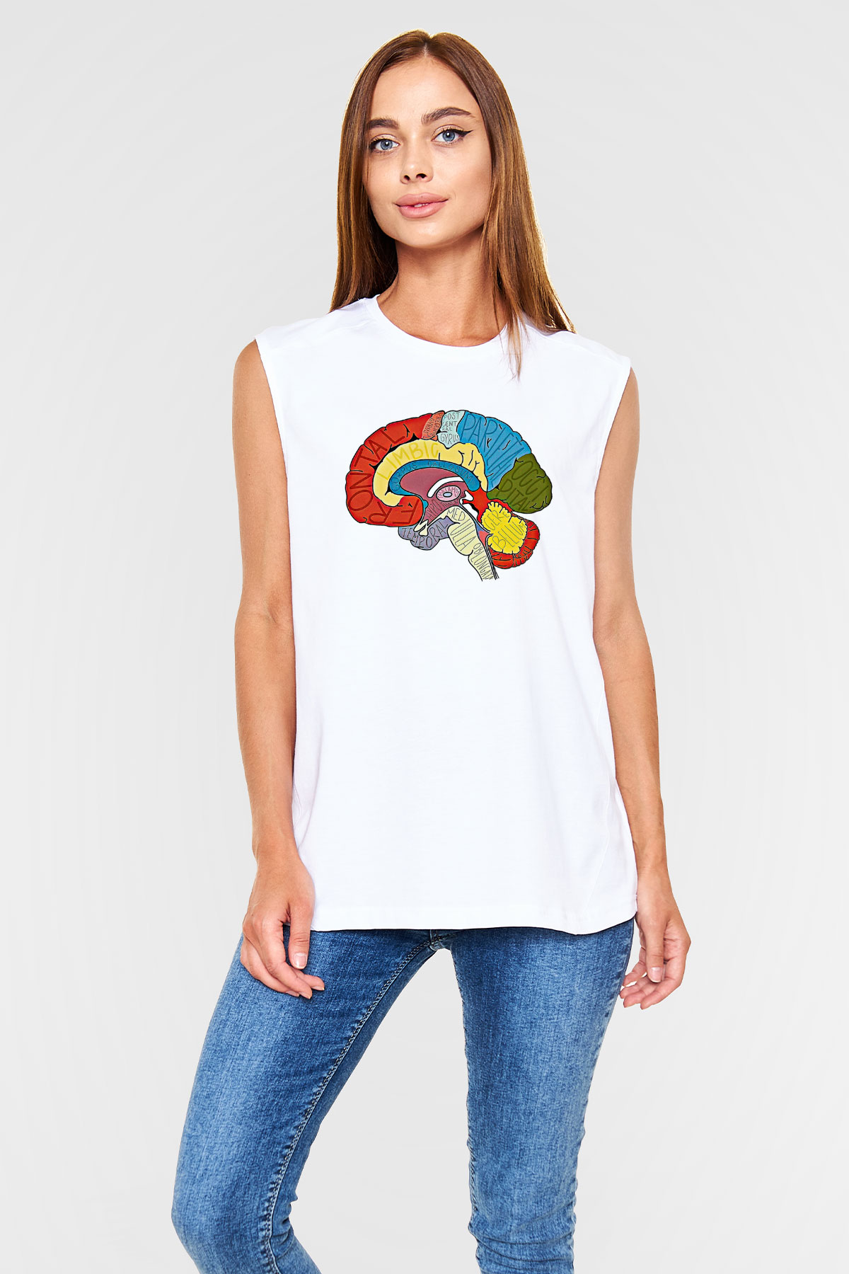 Tıp Bayramı Baskılı Beyaz Unisex Kolsuz Tişört - Tshirt