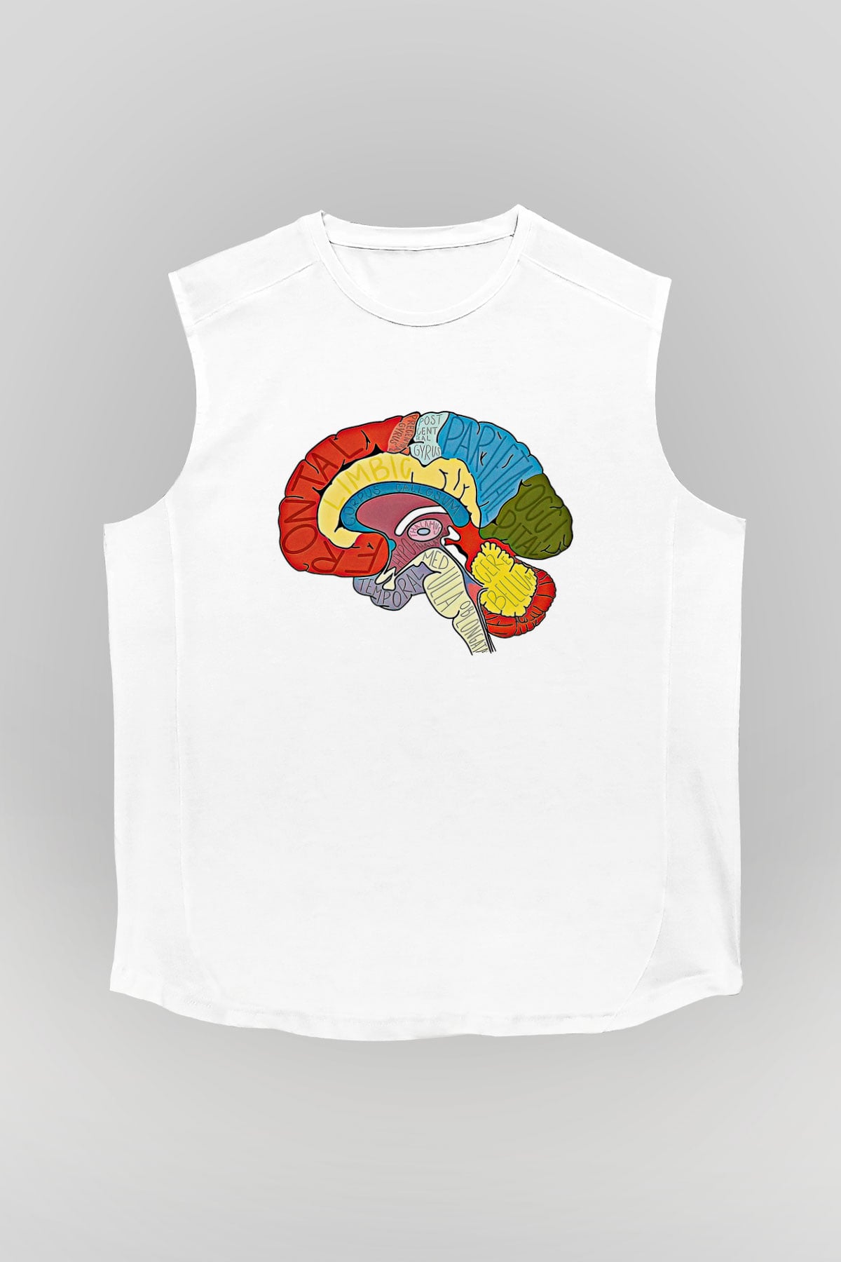 Tıp Bayramı Baskılı Beyaz Unisex Kolsuz Tişört - Tshirt
