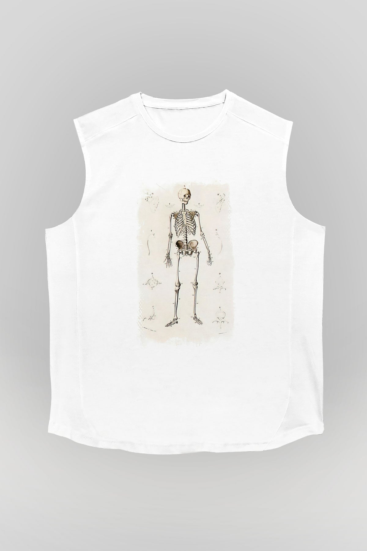 Tıp Bayramı Baskılı Beyaz Unisex Kolsuz Tişört - Tshirt