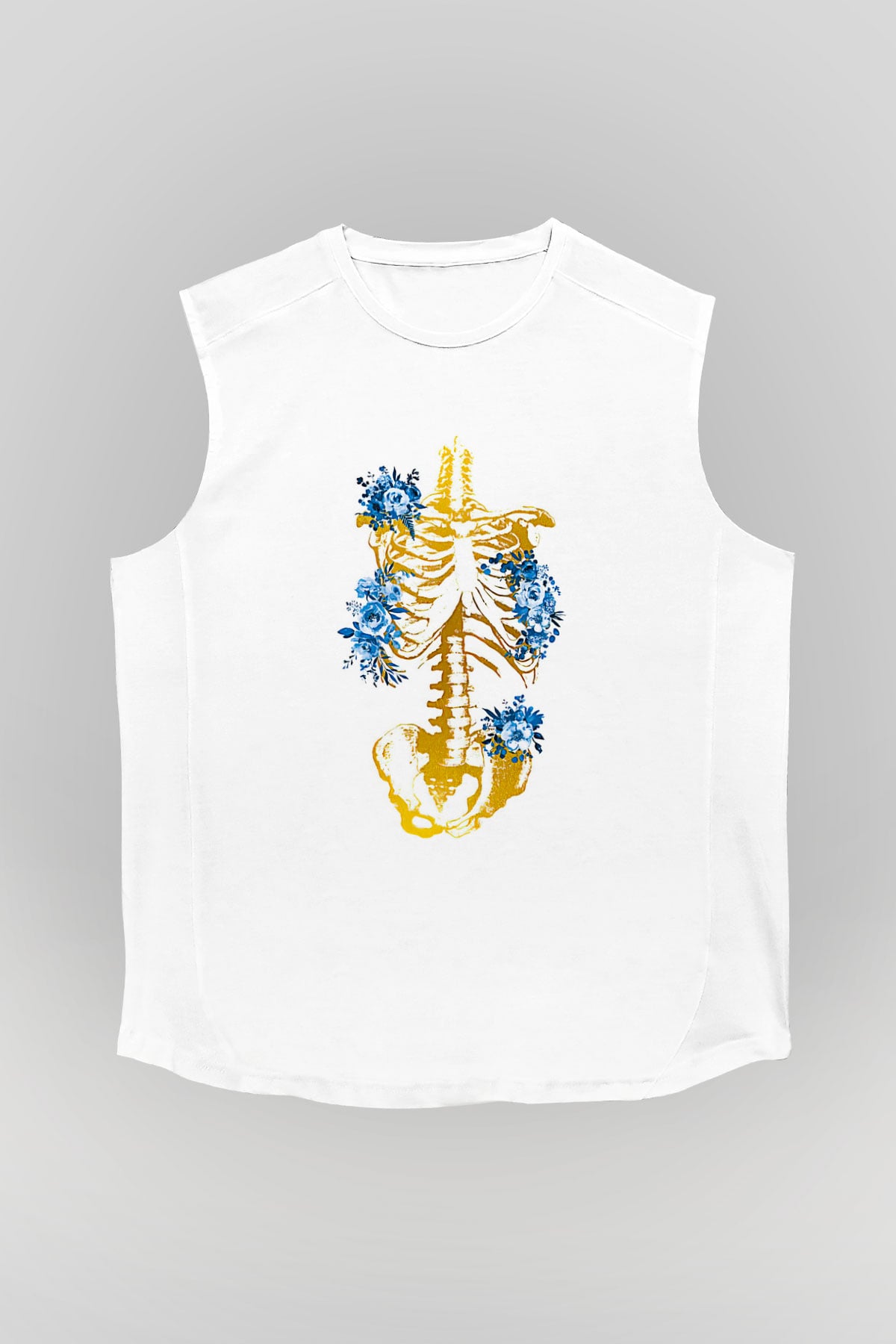 Tıp Bayramı Baskılı Beyaz Unisex Kolsuz Tişört - Tshirt