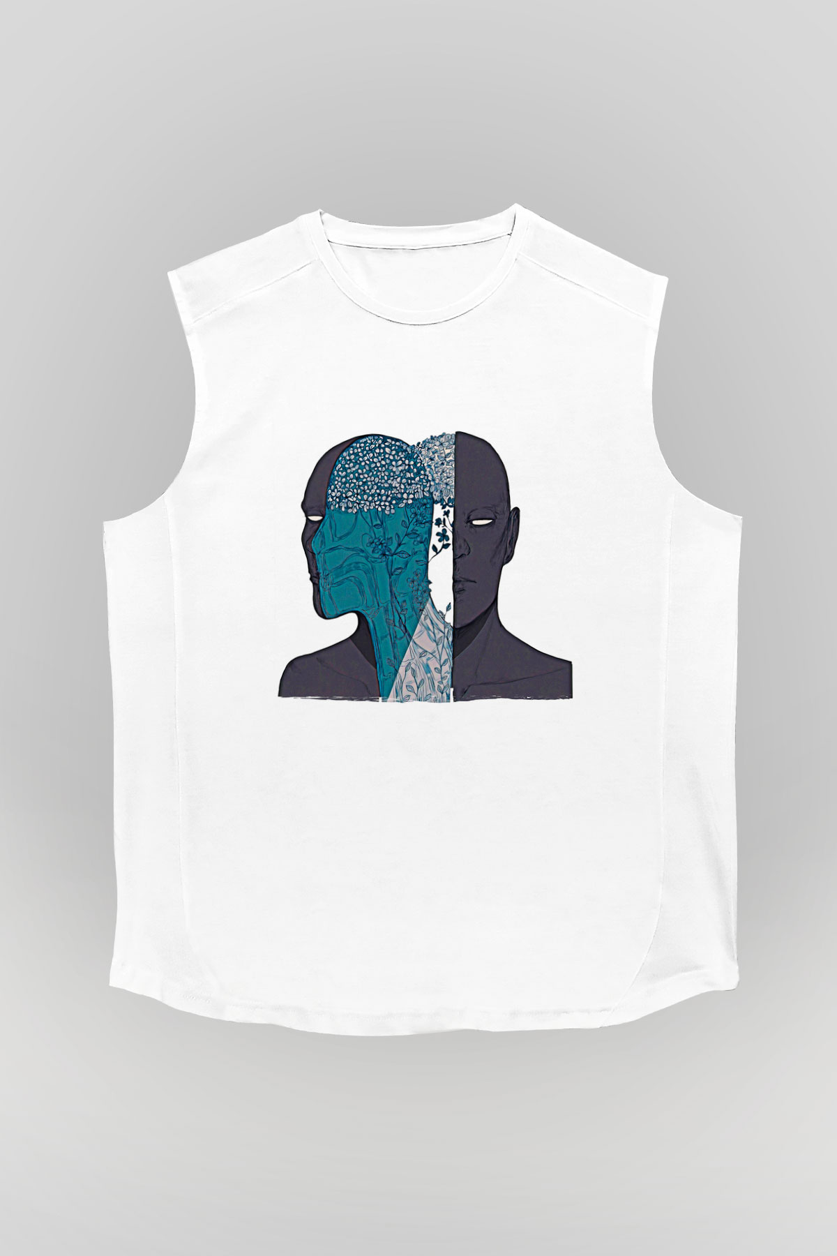 Tıp Bayramı Baskılı Beyaz Unisex Kolsuz Tişört - Tshirt