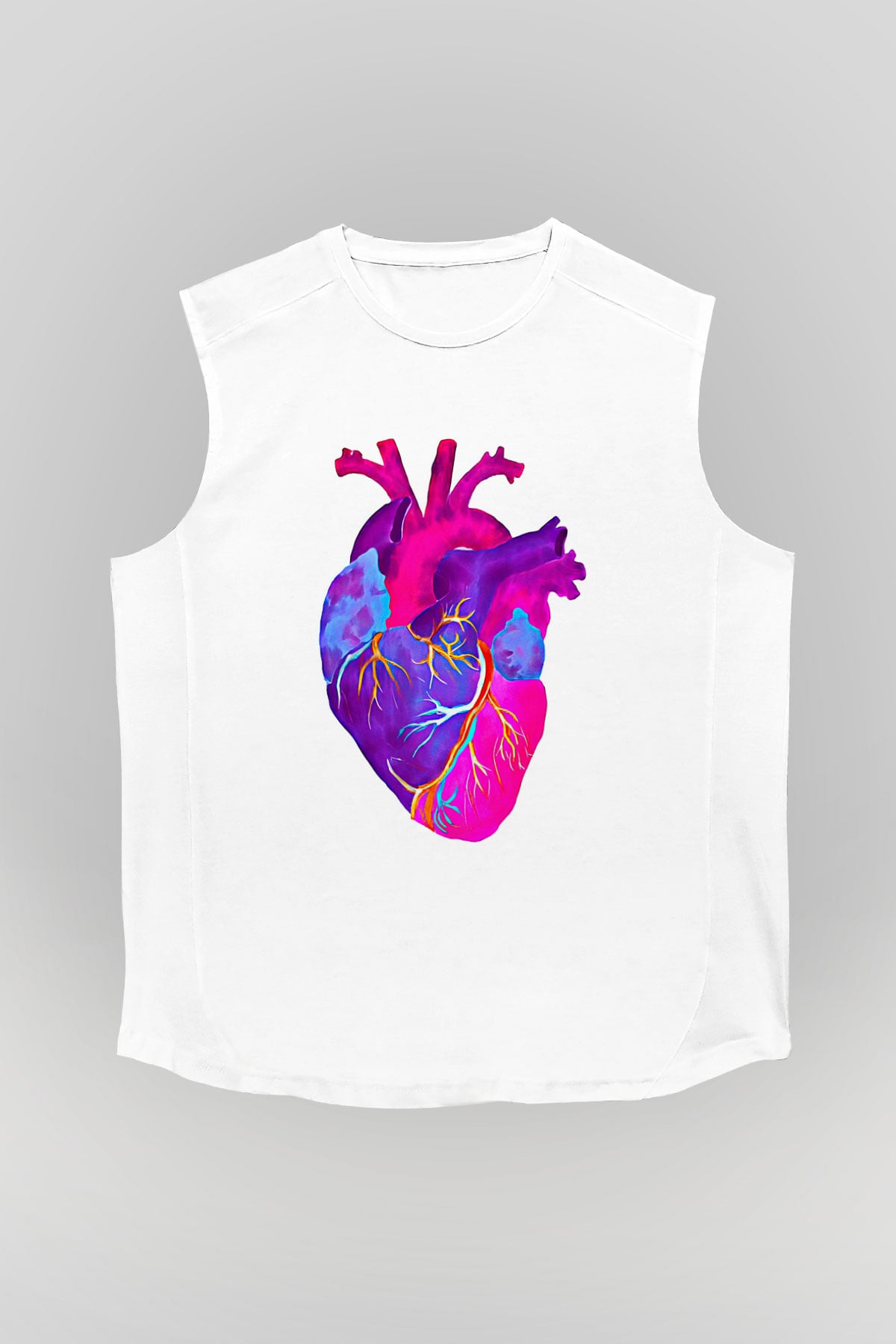 Tıp Bayramı Baskılı Beyaz Unisex Kolsuz Tişört - Tshirt