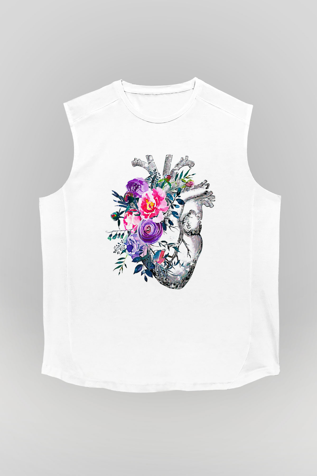 Tıp Bayramı Baskılı Beyaz Unisex Kolsuz Tişört - Tshirt