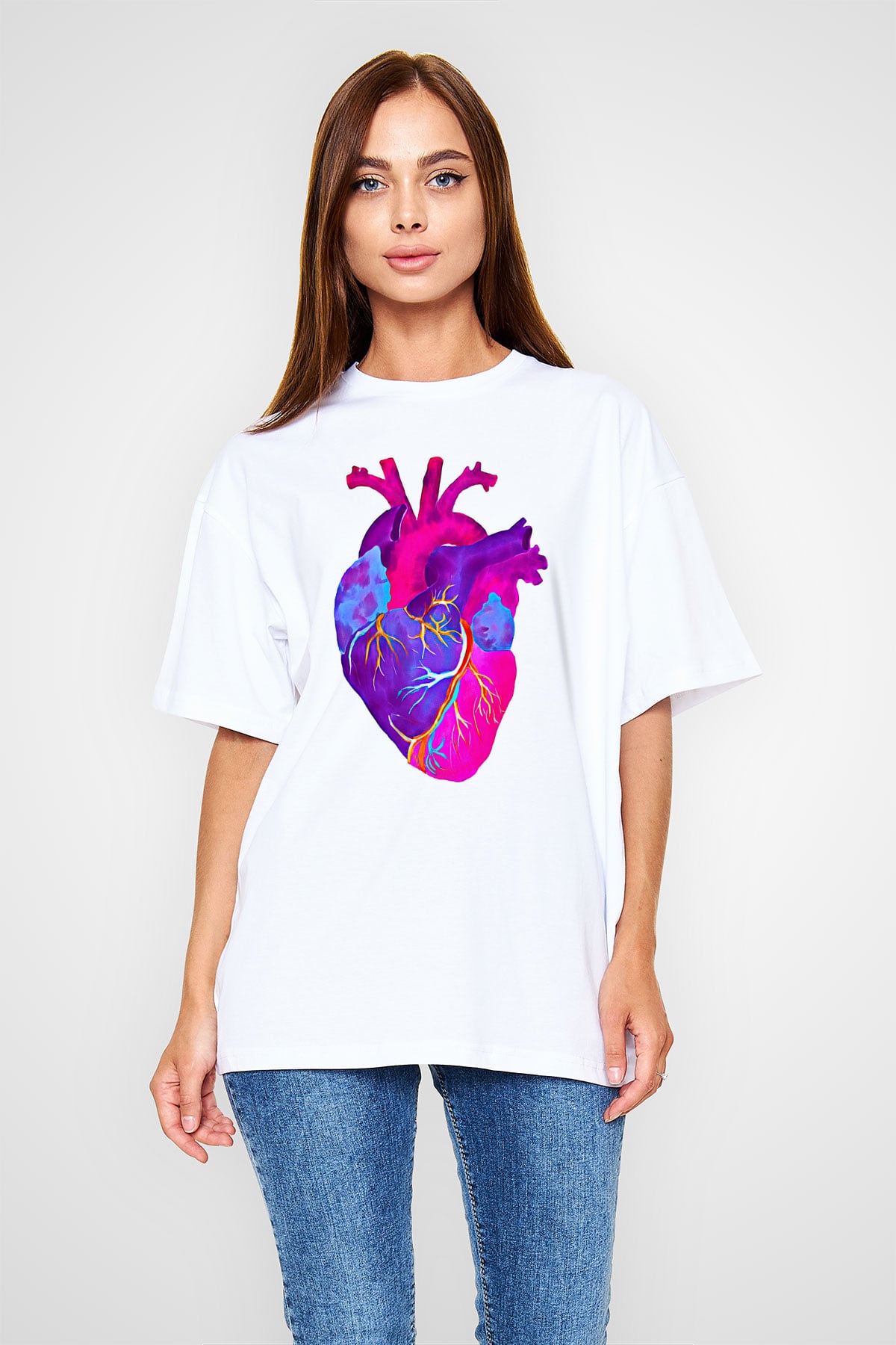 Tıp Bayramı Baskılı Beyaz Unisex Oversize Tişört - Tshirt
