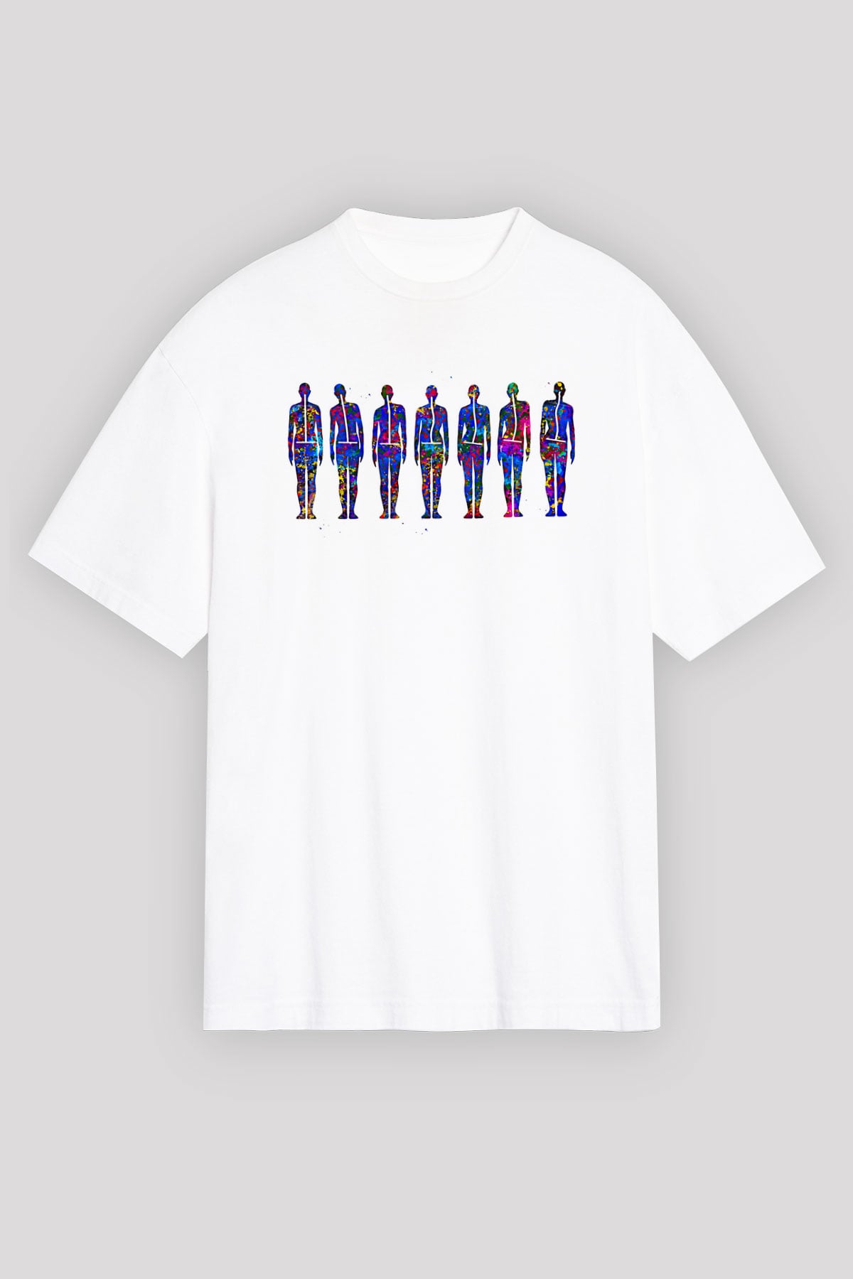 Tıp Bayramı Baskılı Beyaz Unisex Oversize Tişört - Tshirt