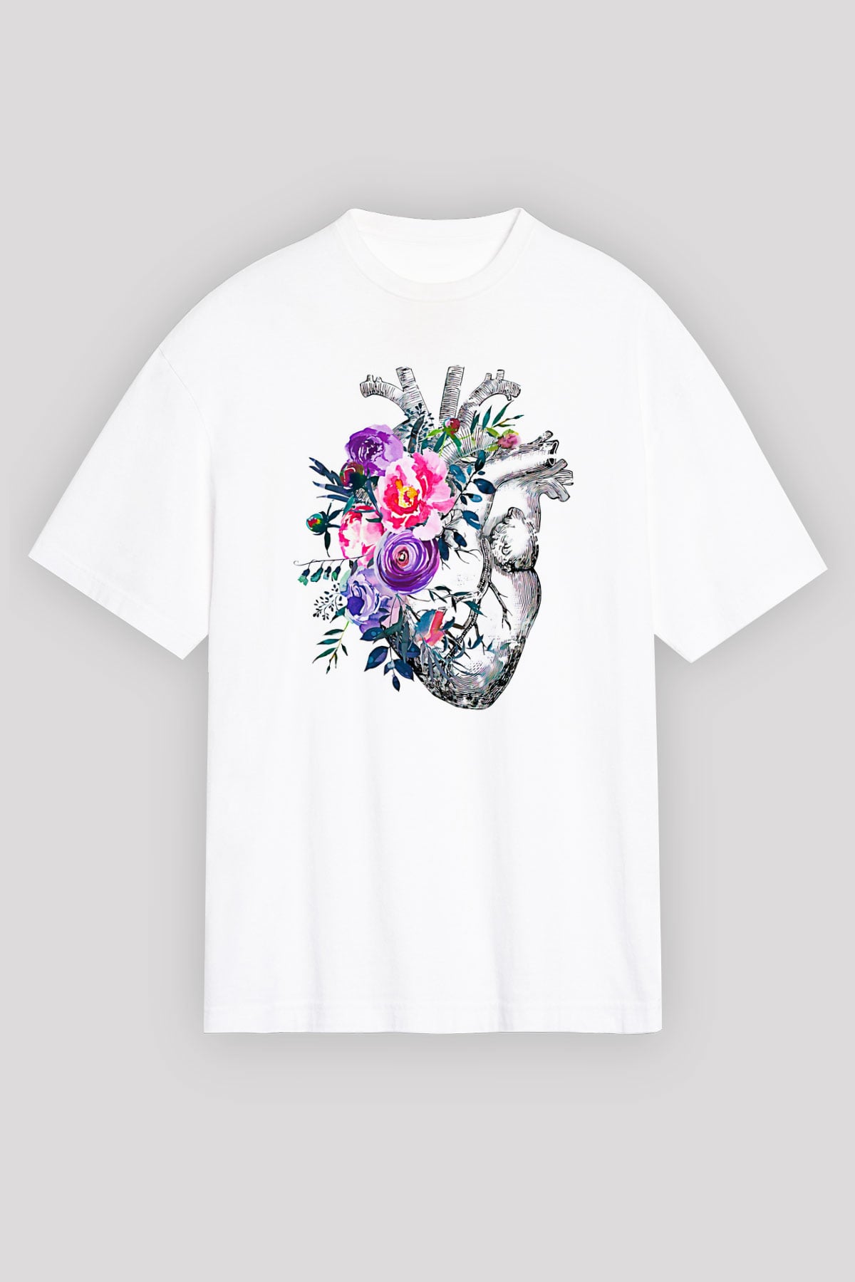 Tıp Bayramı Baskılı Beyaz Unisex Oversize Tişört - Tshirt