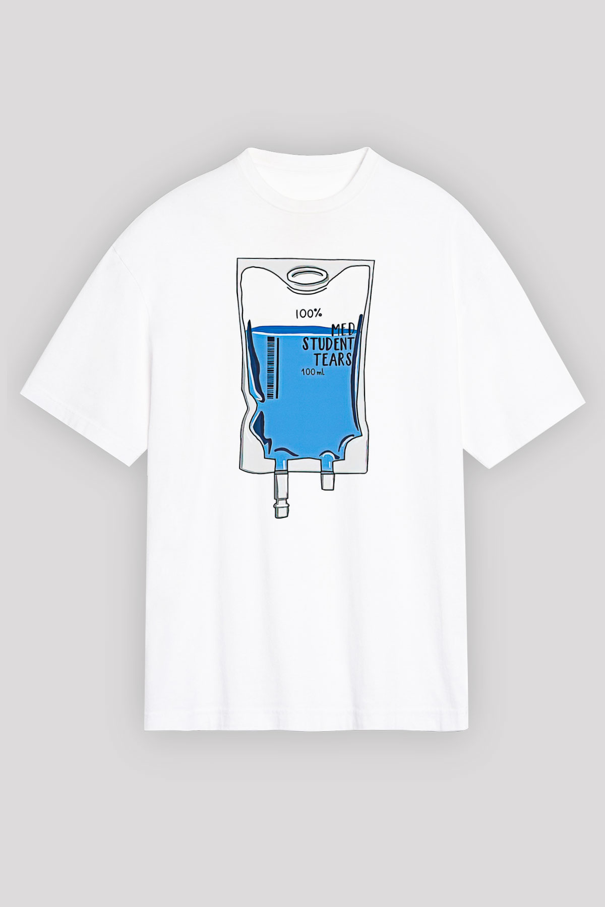 Tıp Bayramı Baskılı Beyaz Unisex Oversize Tişört - Tshirt