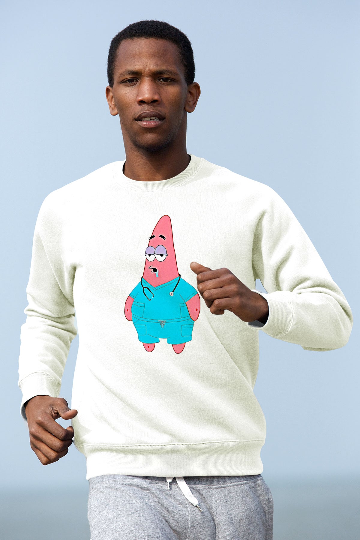 Tıp Bayramı Baskılı Beyaz Unisex Sweatshirt