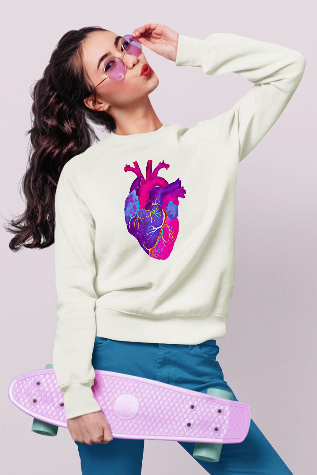 Tıp Bayramı Baskılı Beyaz Unisex Sweatshirt