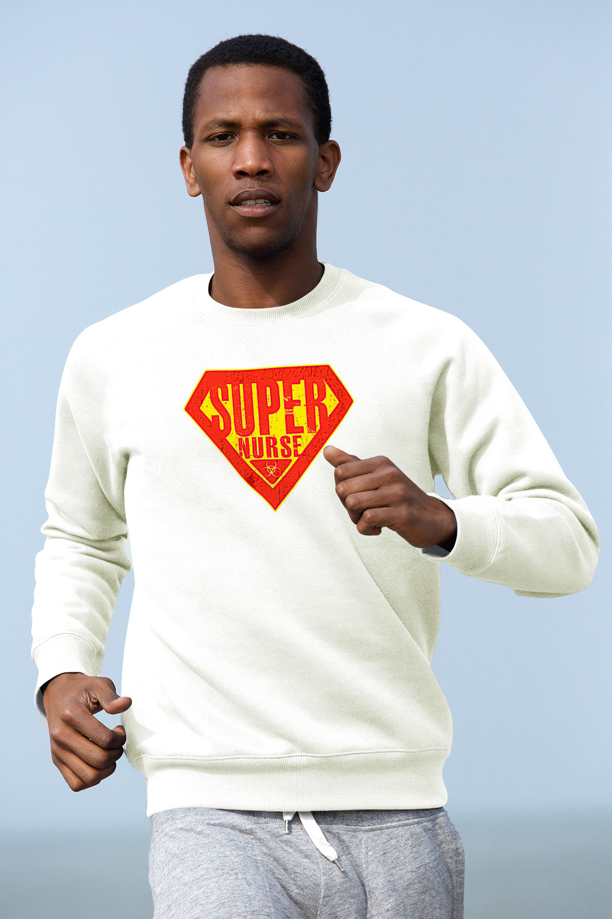 Tıp Bayramı Baskılı Beyaz Unisex Sweatshirt
