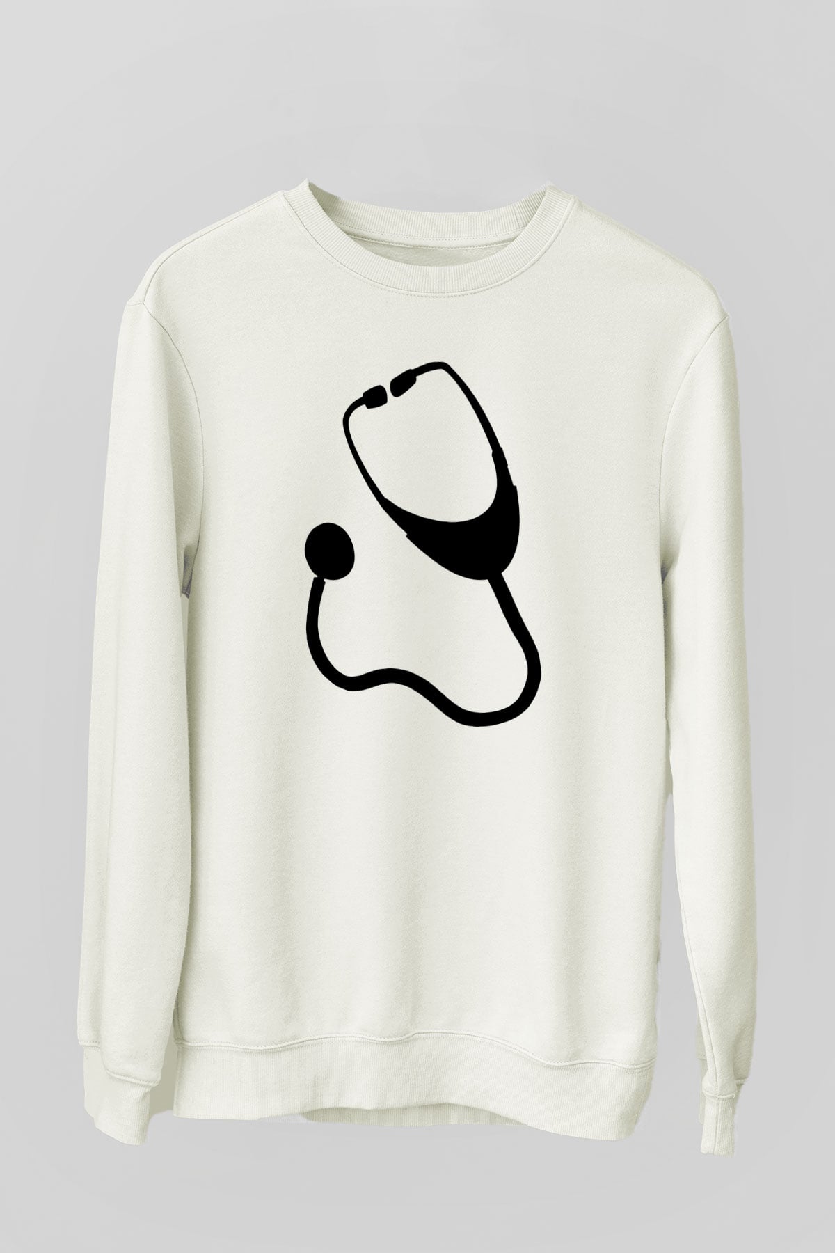Tıp Bayramı Baskılı Beyaz Unisex Sweatshirt