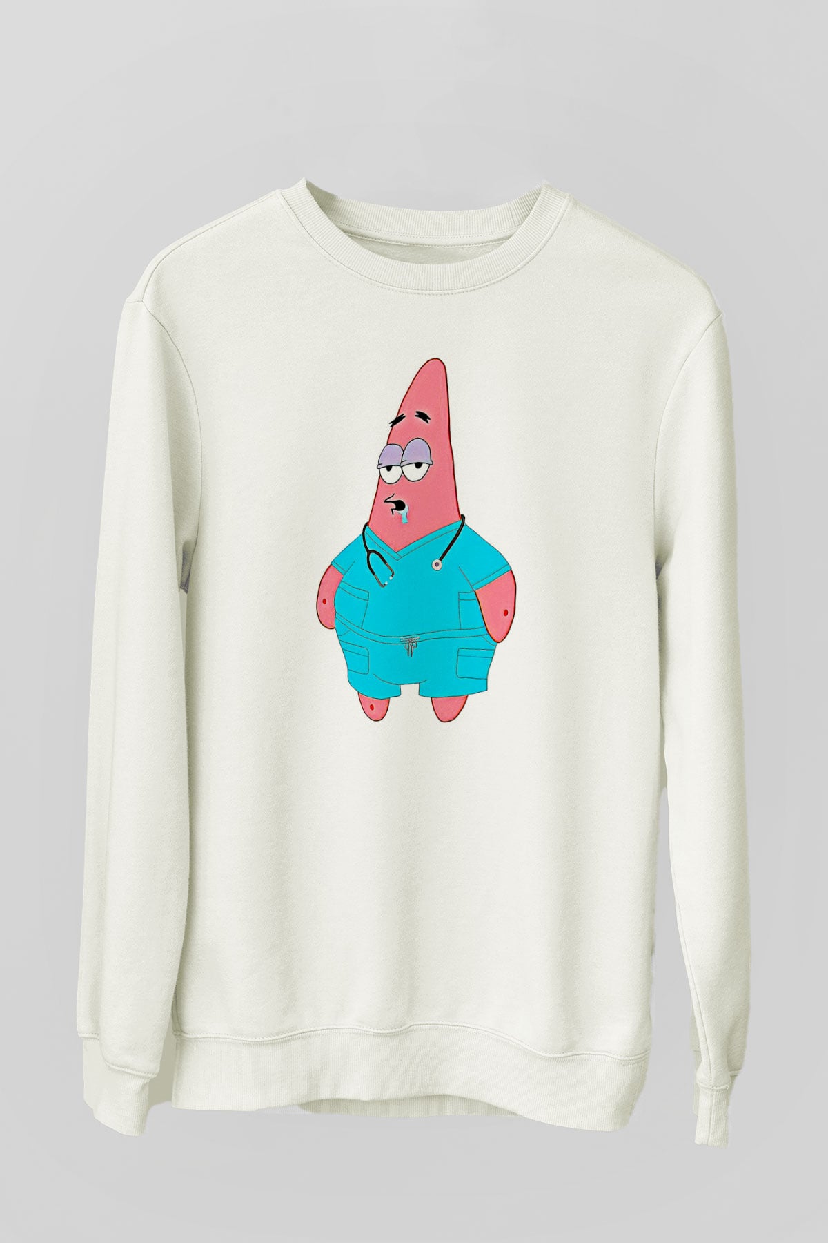 Tıp Bayramı Baskılı Beyaz Unisex Sweatshirt