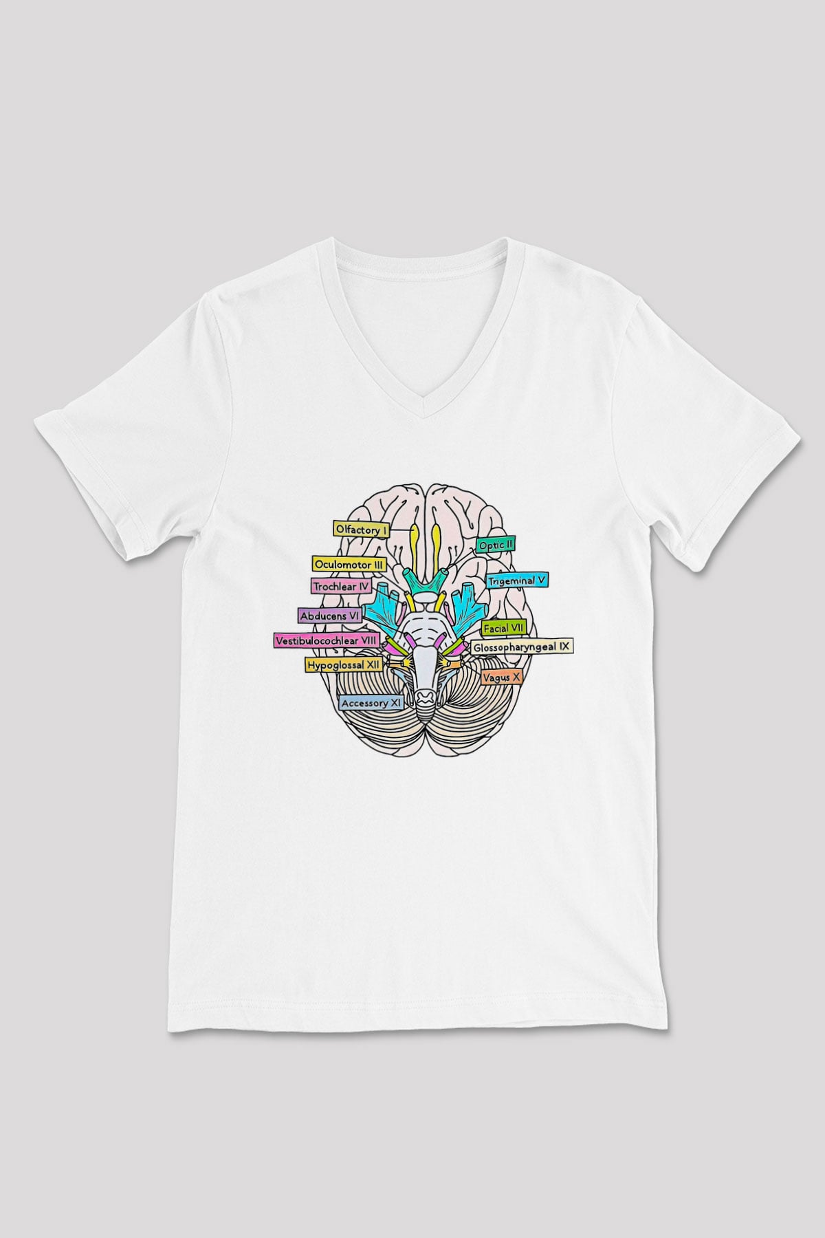 Tıp Bayramı Baskılı Beyaz Unisex V Yaka Tişört - Tshirt