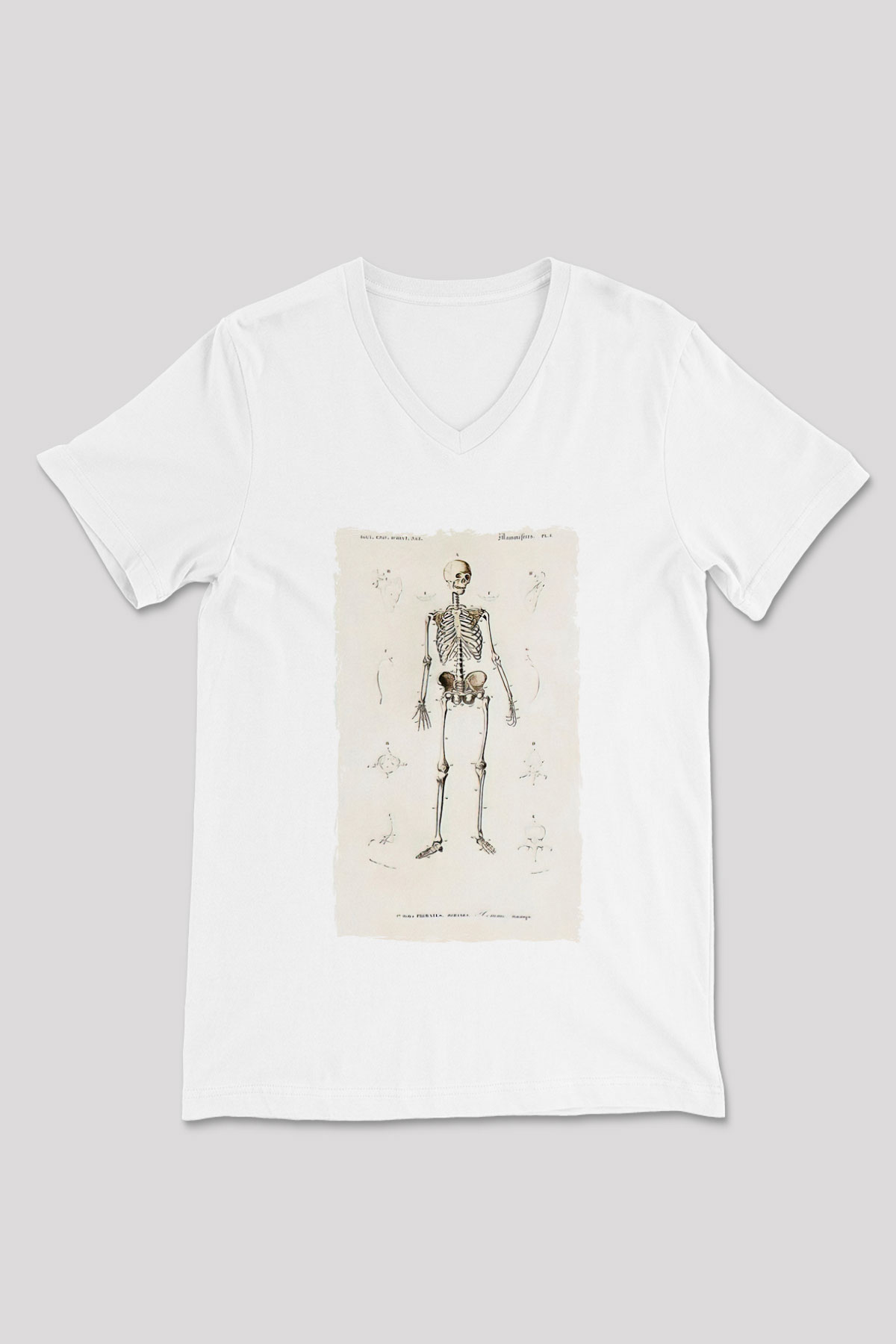 Tıp Bayramı Baskılı Beyaz Unisex V Yaka Tişört - Tshirt