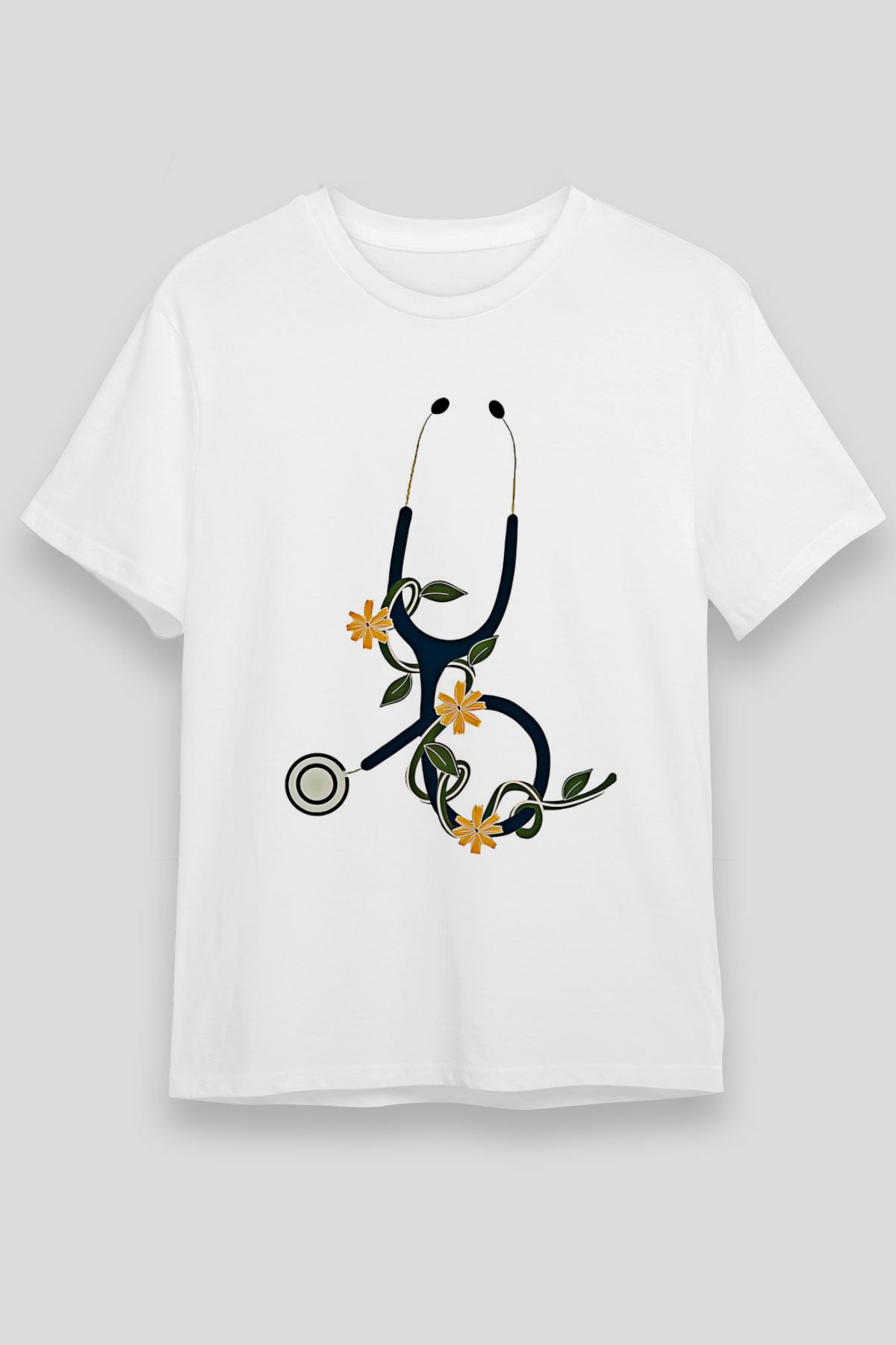 Tıp Bayramı Baskılı Unisex Beyaz Tişört - Tshirt