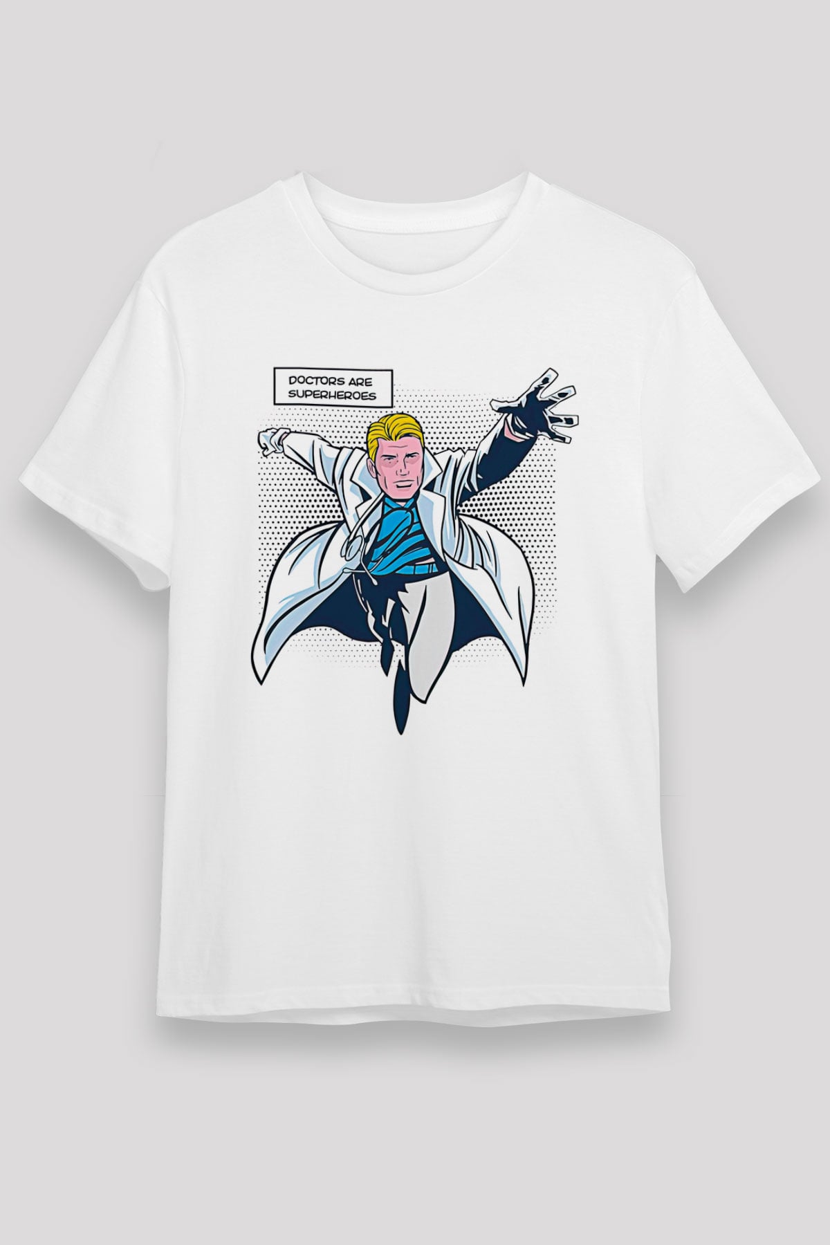 Tıp Bayramı Baskılı Unisex Beyaz Tişört - Tshirt