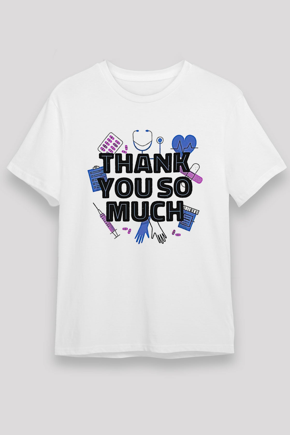 Tıp Bayramı Baskılı Unisex Beyaz Tişört - Tshirt